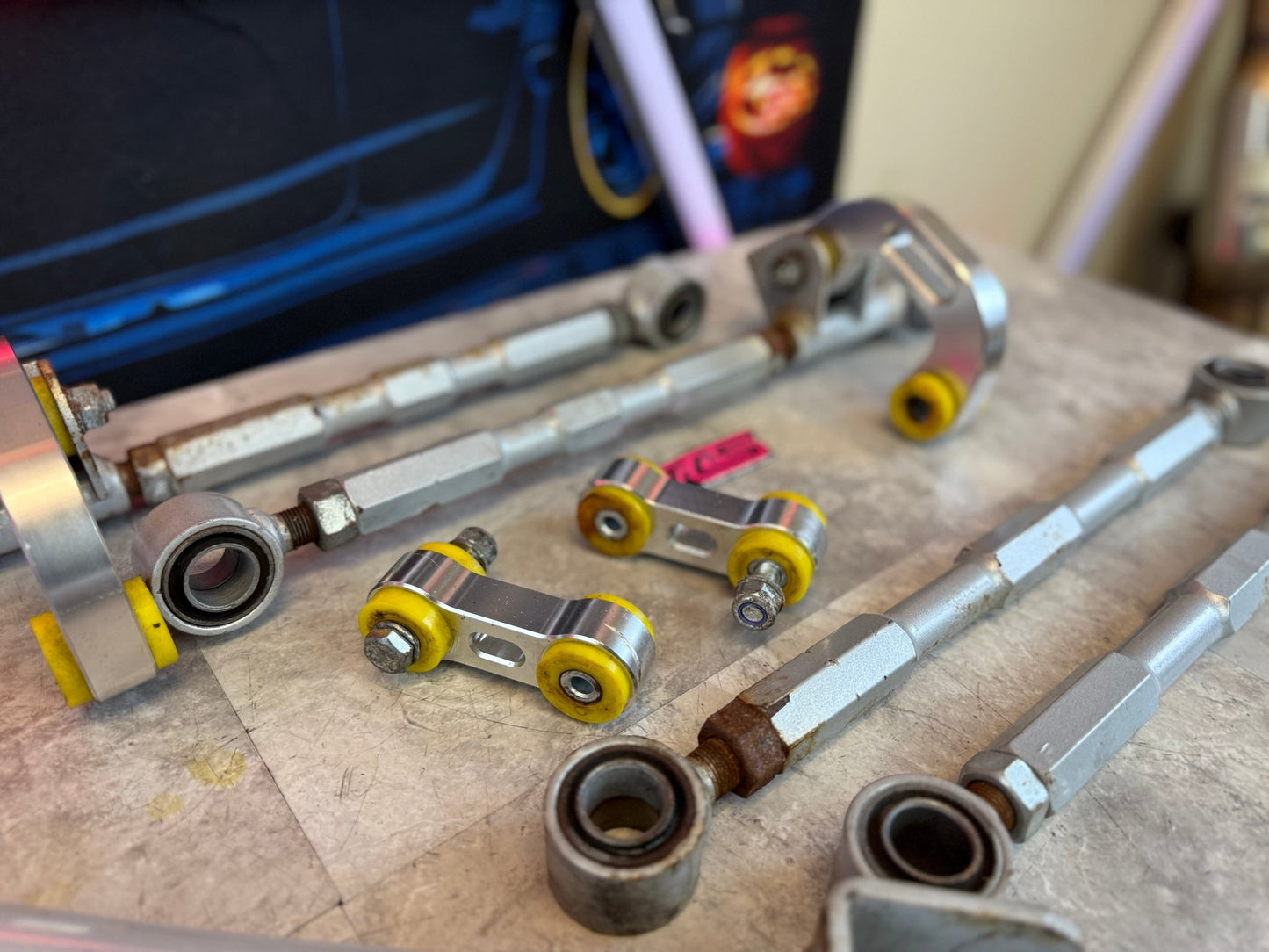 Rear adjustable lateral links 2002-2007 Subaru wrx w/ sway bar end links & tubular trailing arms