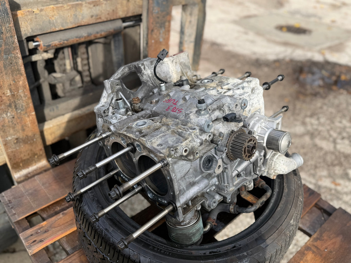 IAG STAGE 3 TUFF short block USED closed deck ej257 99.75 MM forged , I beam rods , arp rod bolts , nitrate crank , 1/2” drilled , ARP 1/2” studs included