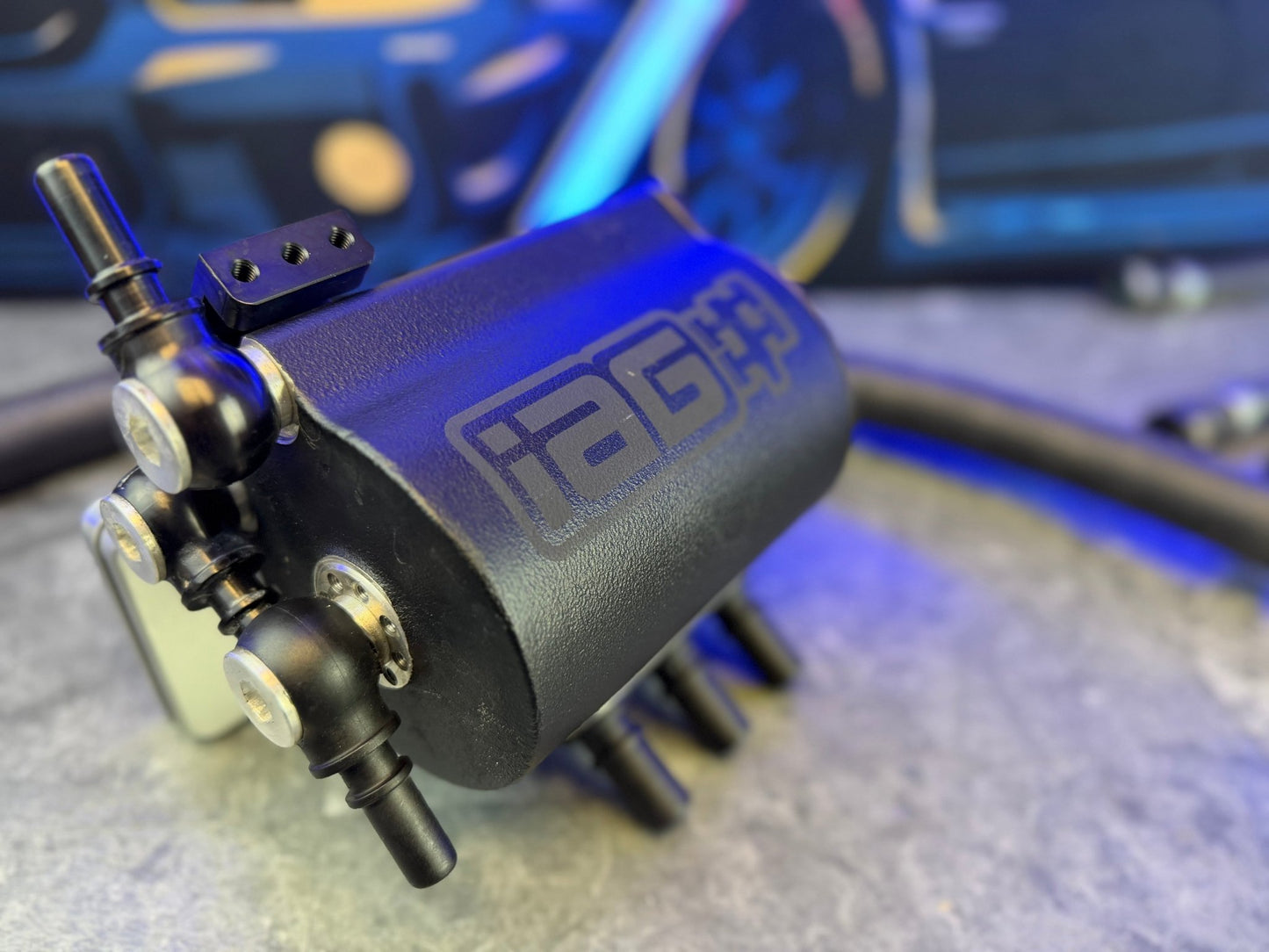 IAG AOS air oil separator SUBARU STI V3 “ comp “ competition 2008 - 2021 EJ257 ( FMIC & ROTATED )