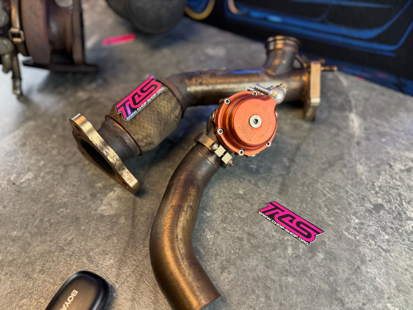 Grimmspeed ewg kit 3 bolt external wastegate kit w/ tial 38 mm mvs Subaru wrx and STi