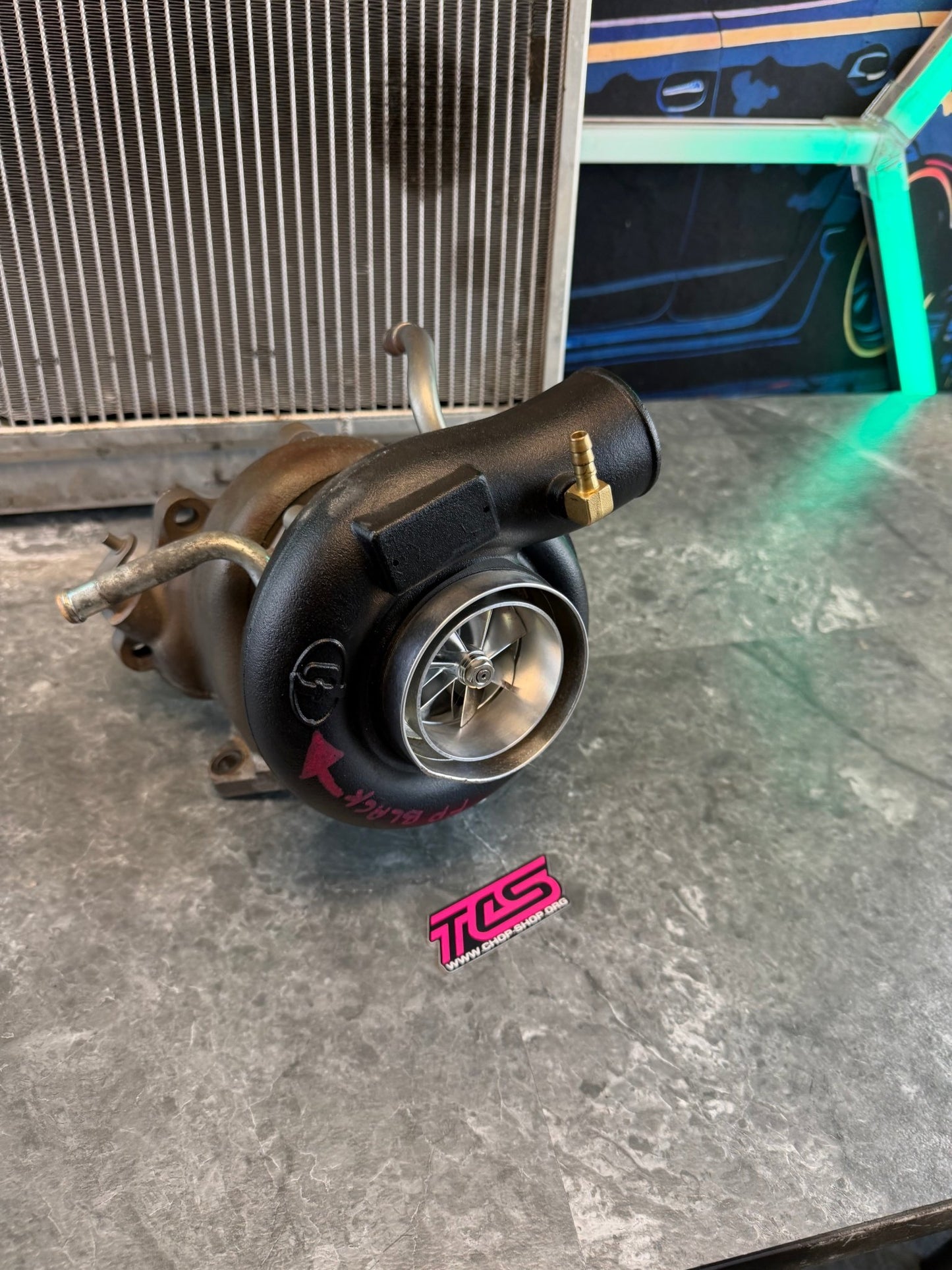 FP “ black “ stock location turbo Subaru STi & wrx ej257 forced performance 84 HTZ 3.25” cover JB 10 CM