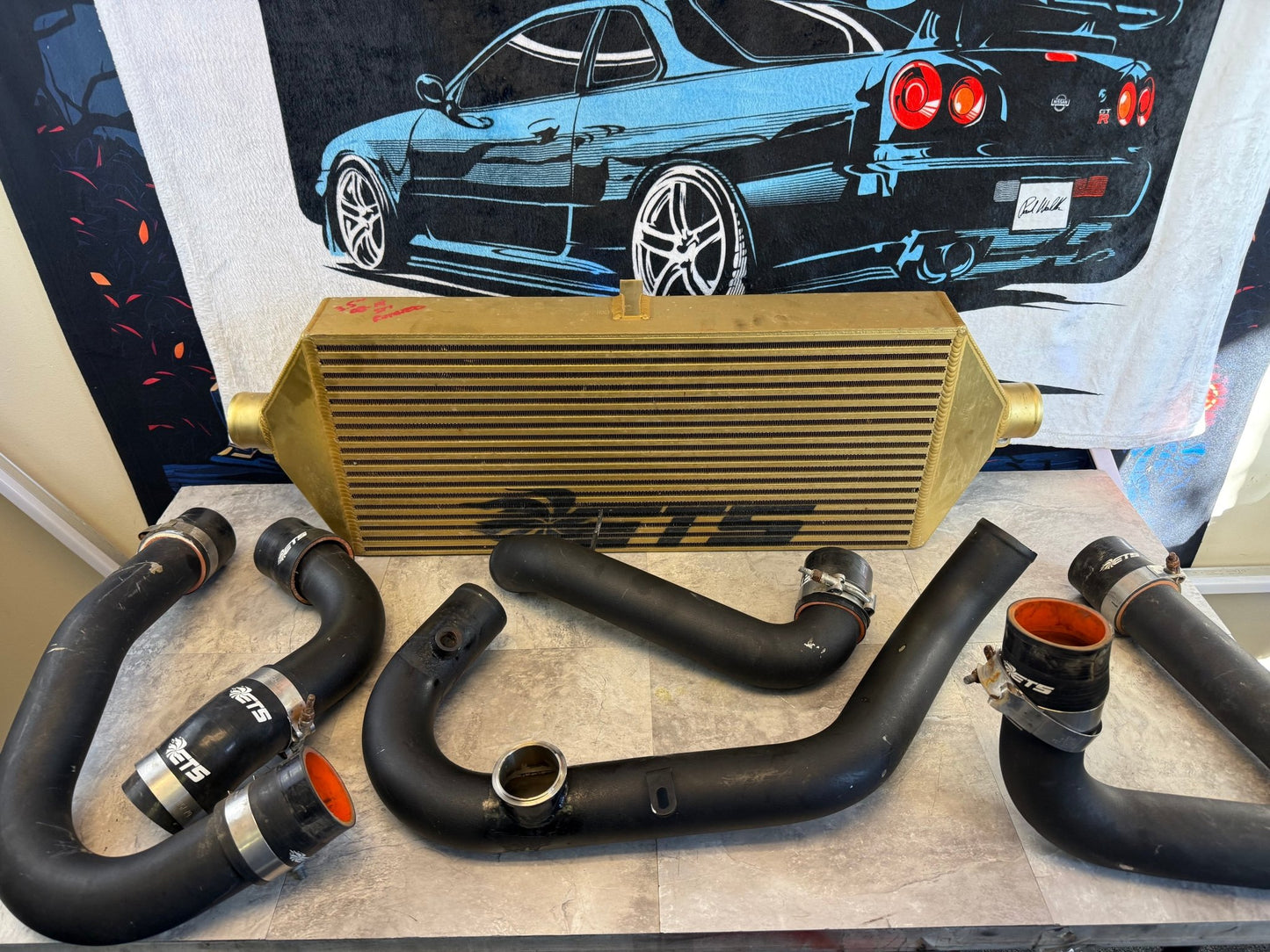 ETS extreme turbo systems FMIC kit front mount intercooler kit 08-14 Subaru STi rotated kit