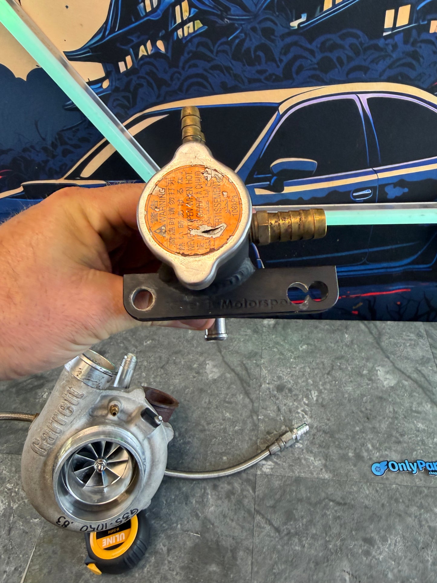 Killer b coolant expansion tank Subaru STi & wrx turbo reservoir upper v2 ( good for rotated turbo )