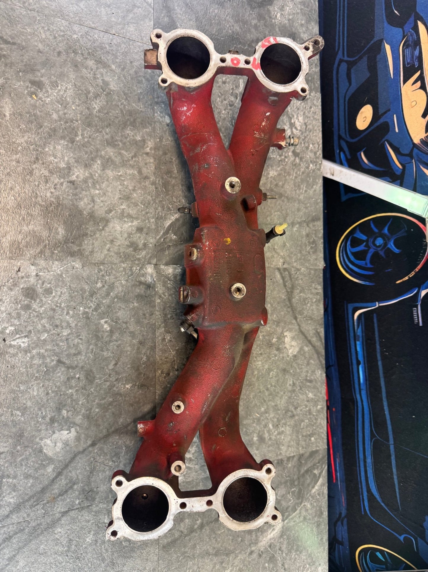 2004-2007 Subaru Impreza WRX STi OEM Intake Manifold Assembly Red