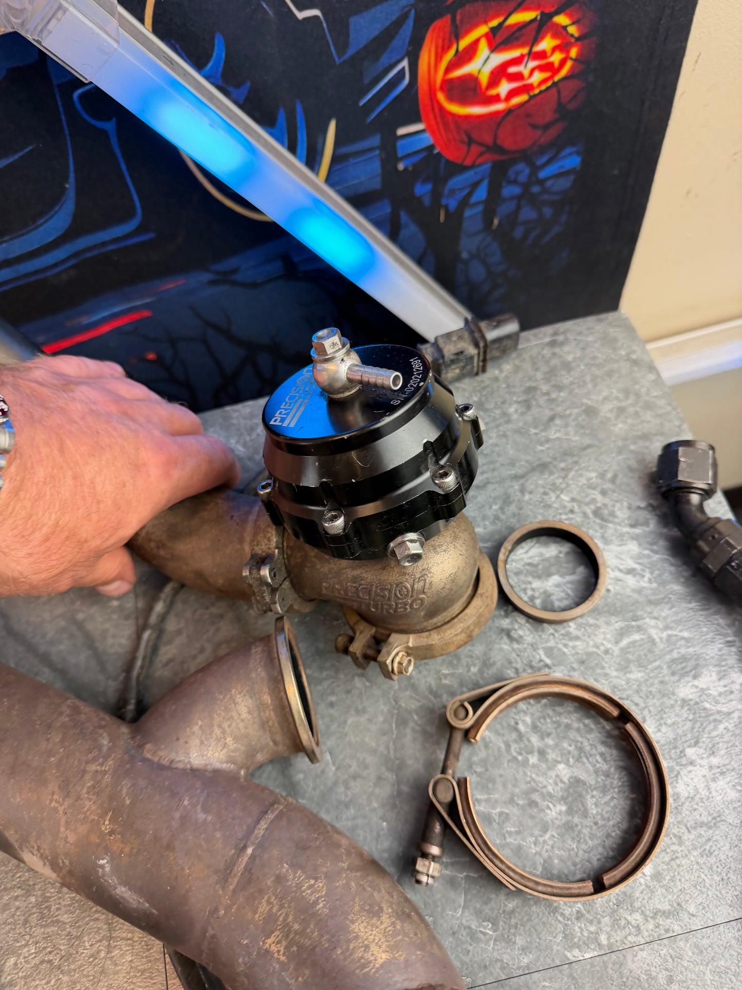 CUSTOM rotated turbo kit ( like ETS ) 08-21 STi 08-14 WRX w: PTE 6466 gen 900 HP & custom pie cut TITANIUM intake SUBARU