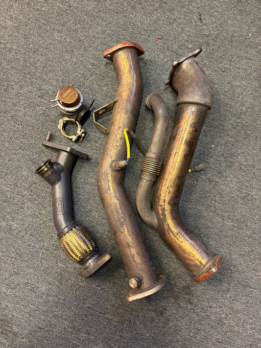 Downpipe And Mid Pipe & Up pipe With External Wastegate Exhaust Kit Turbo XS Downpipe / Grimmspeed Up pipe / Turbosmart EWG For 02-21 WRX STi