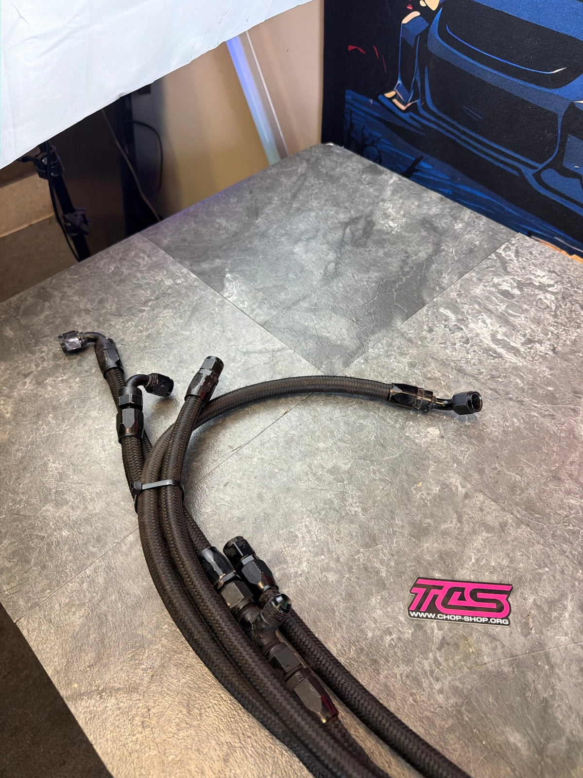 FUEL lines braided SS stainless steel Subaru STi & wrx w/ fittings
