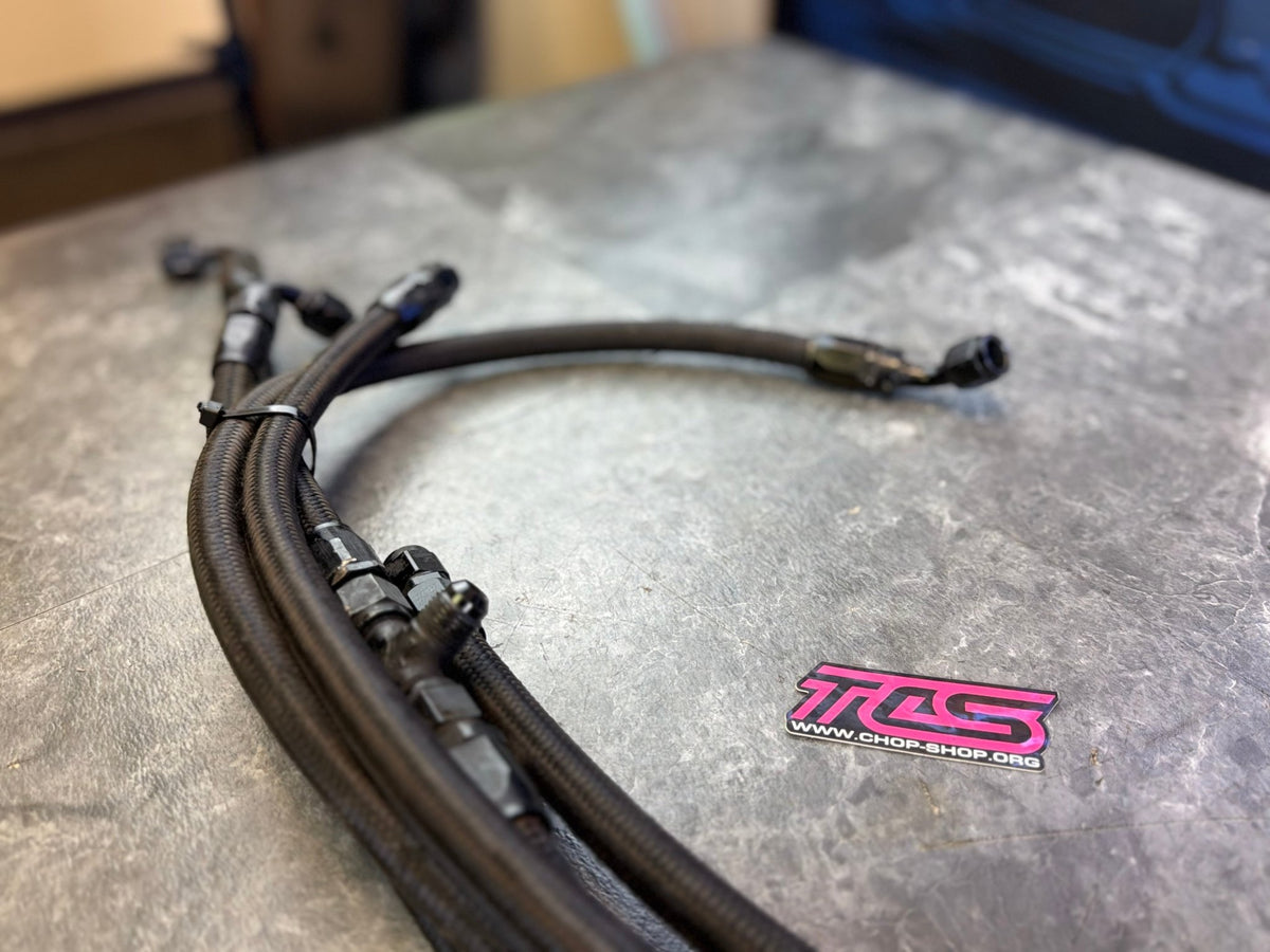 FUEL lines braided SS stainless steel Subaru STi & wrx w/ fittings