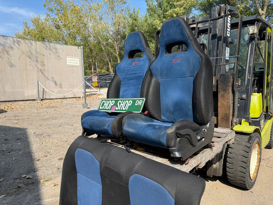 2004 Subaru STi oem alcantara blue front and rear seats 2002-2007 wrx & Impreza