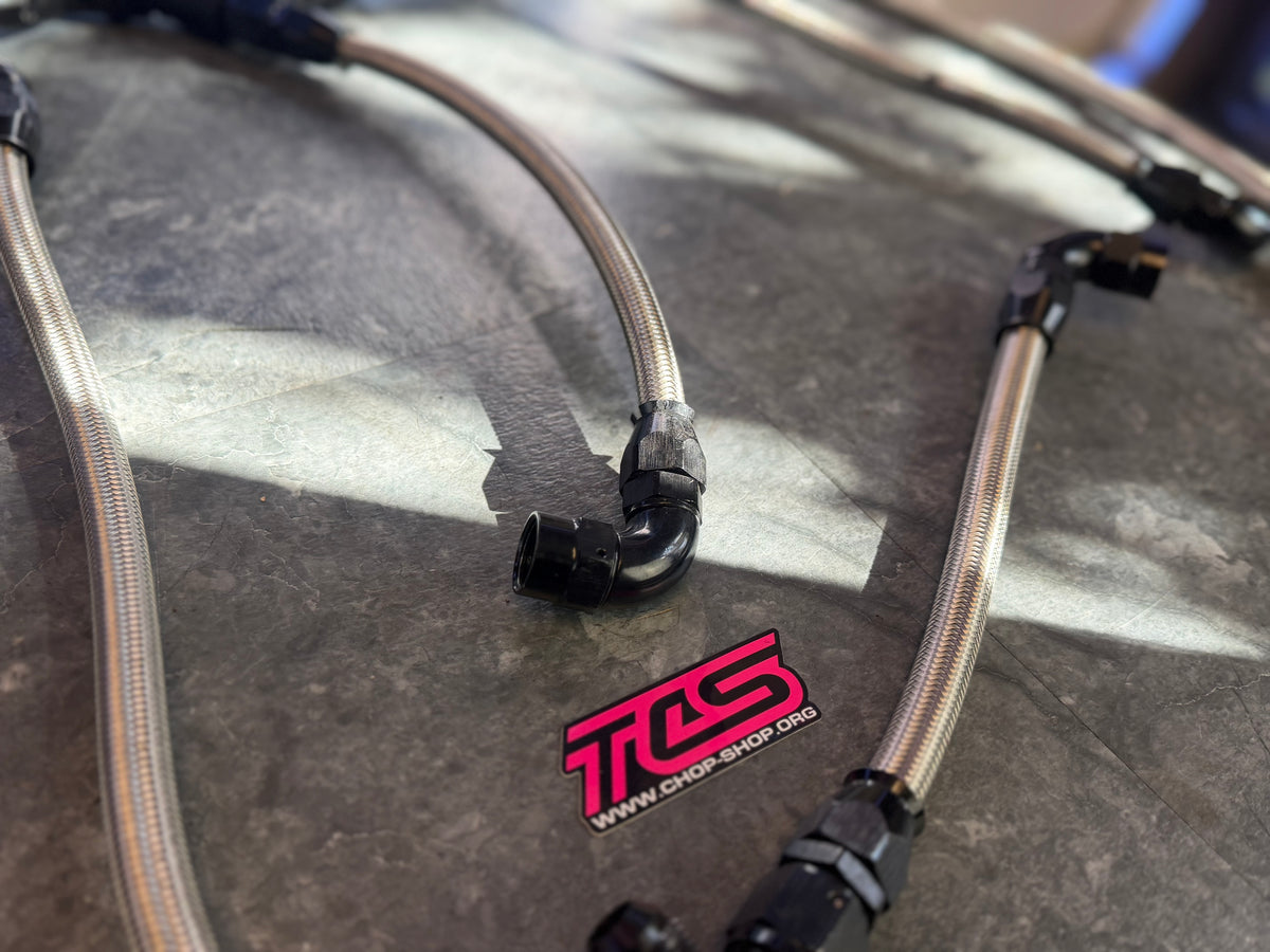 Under hood fuel lines Subaru STi 8 AN braided stainless steel w/ fittings