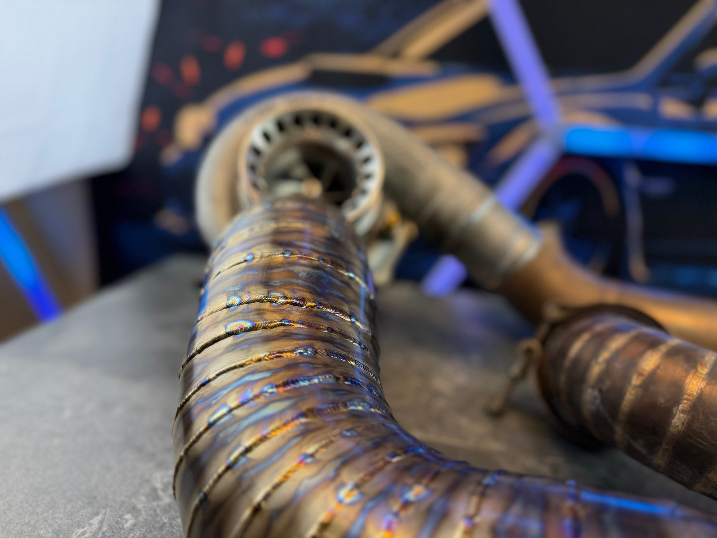 CUSTOM rotated turbo kit ( like ETS ) 08-21 STi 08-14 WRX w: PTE 6466 gen 900 HP & custom pie cut TITANIUM intake SUBARU