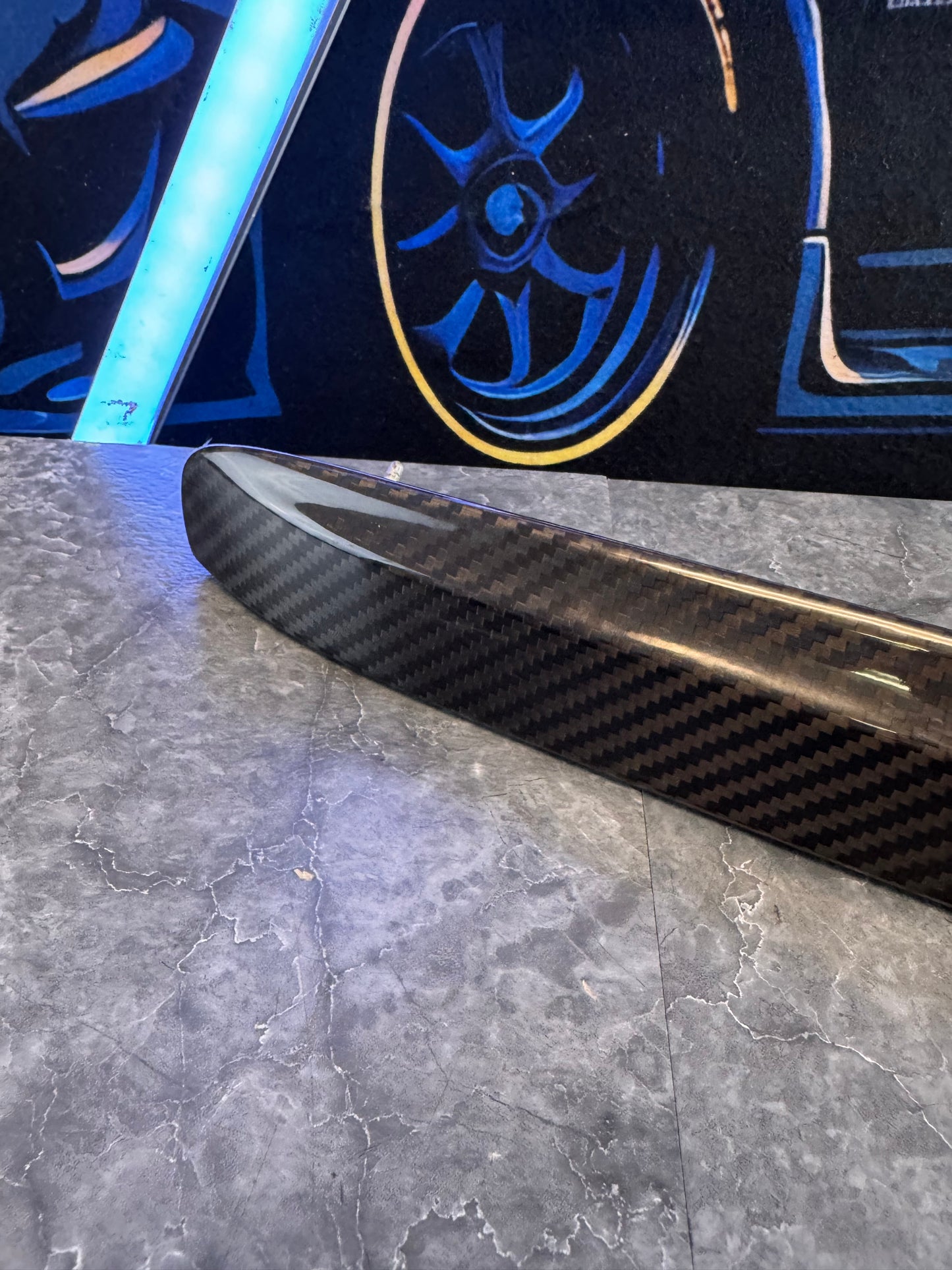 2015-2021 Subaru WRX STi Carbon Fiber Trunk Lid Garnish Trim License Light Panel Silver Underneath