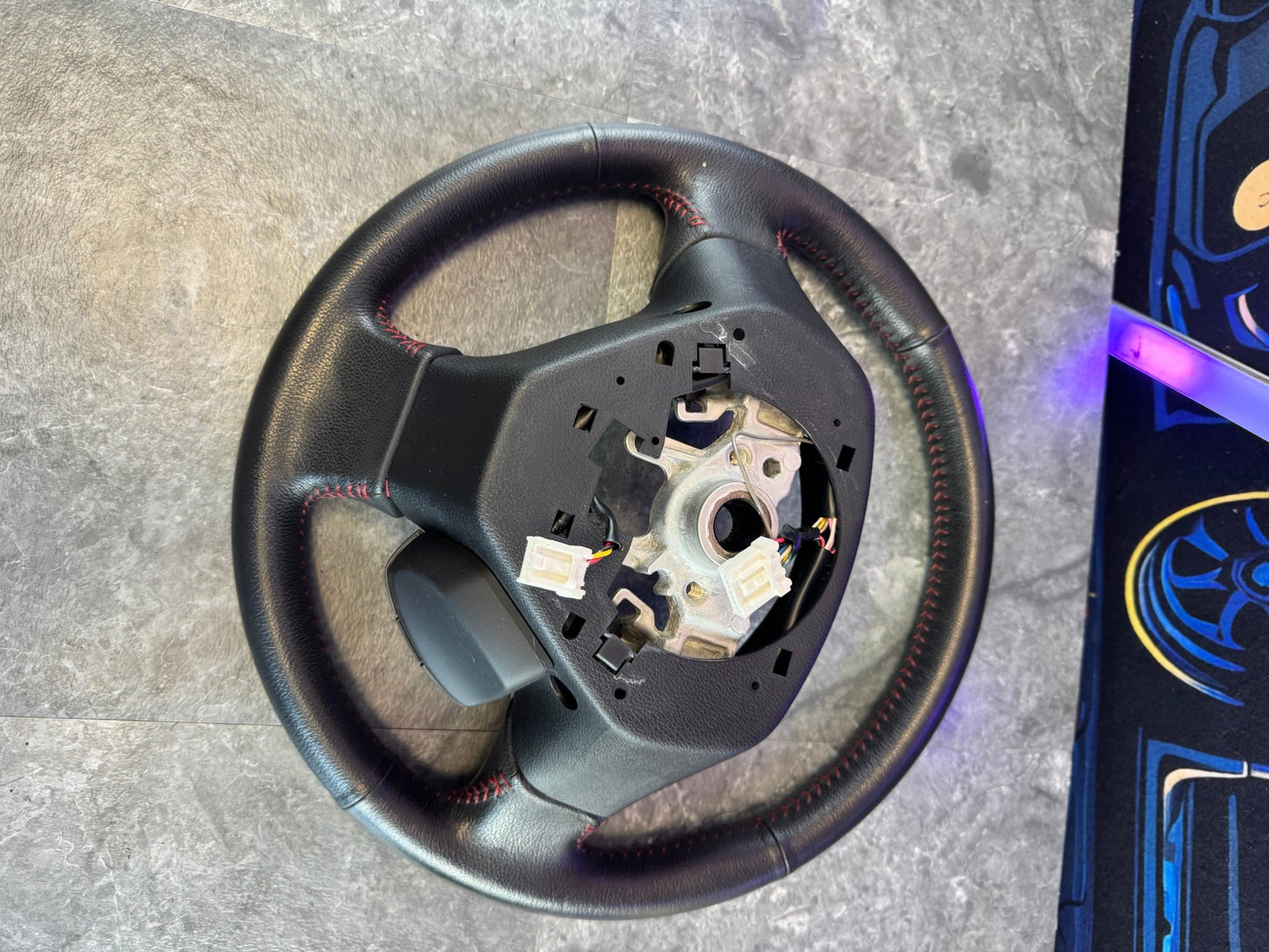 2008-2014 Subaru WRX STi OEM Steering Wheel And Airbag Assembly Rare Black Accenting