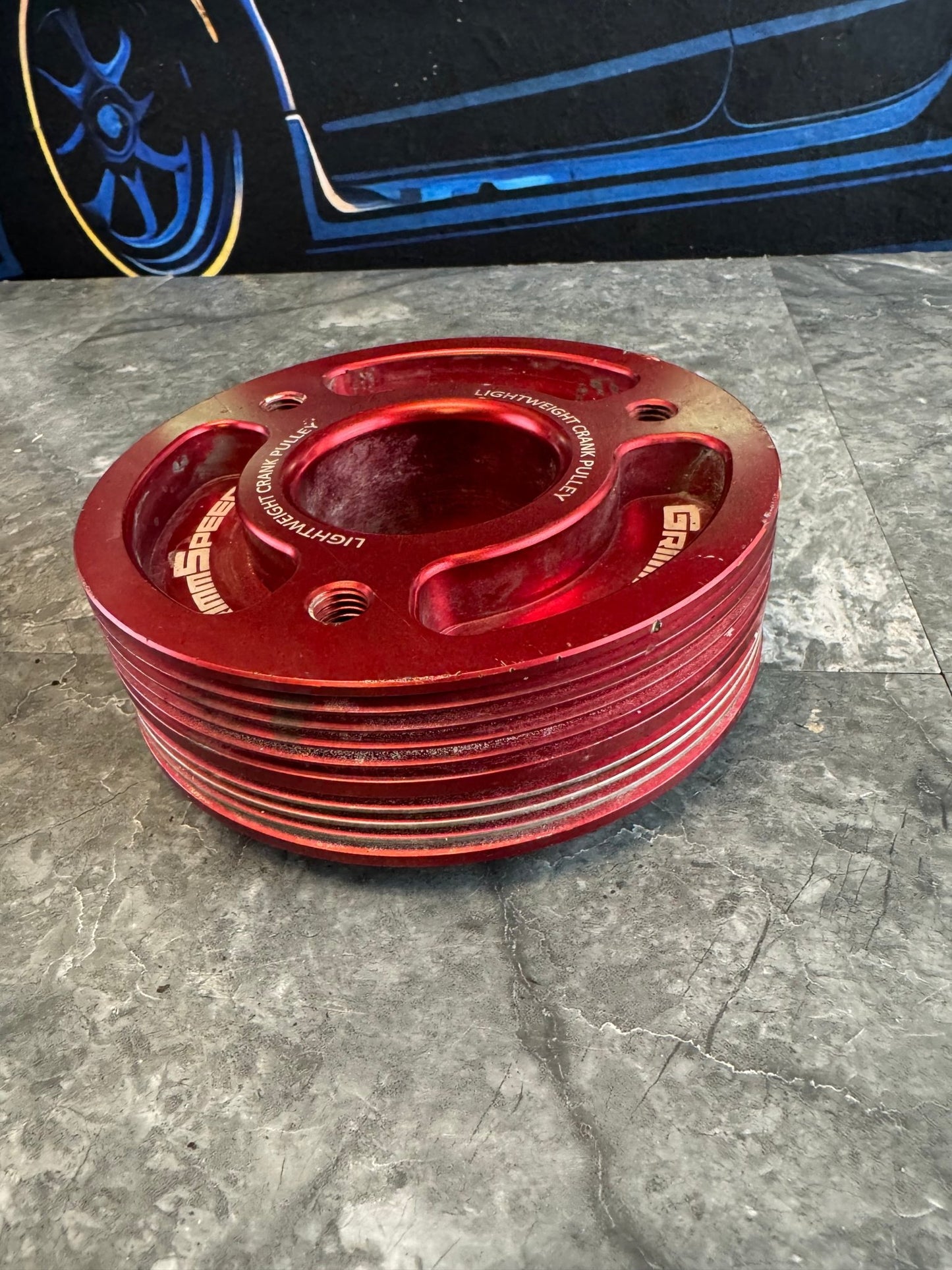 2004-2021 Subaru STi / 2002-2014 Subaru WRX Grimmspeed Light Weight Crank Pulley Red