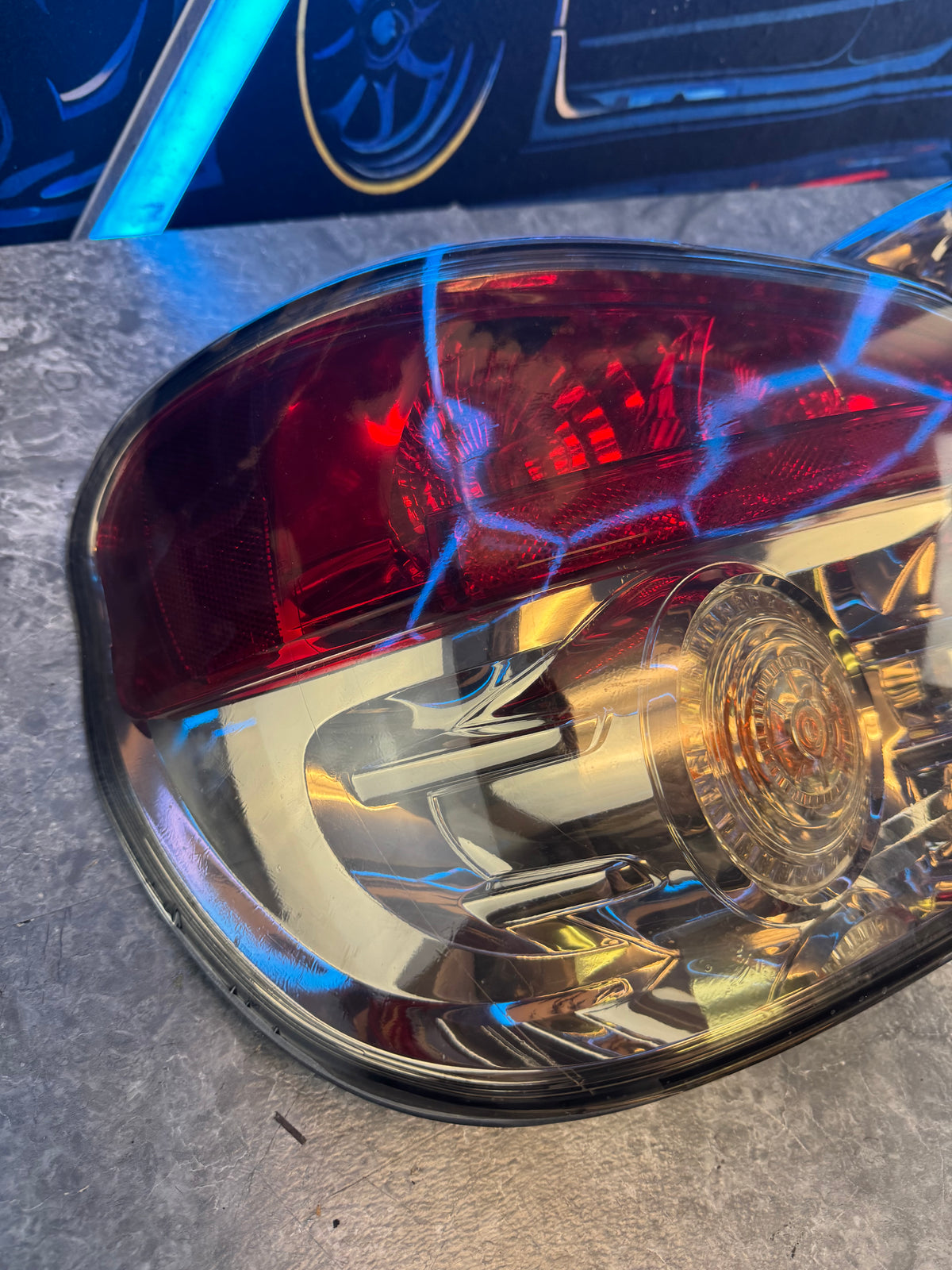 2006-2007 Subaru WRX STi Sedan OEM Rear Tail Lights Tinted Pair Set Chrome