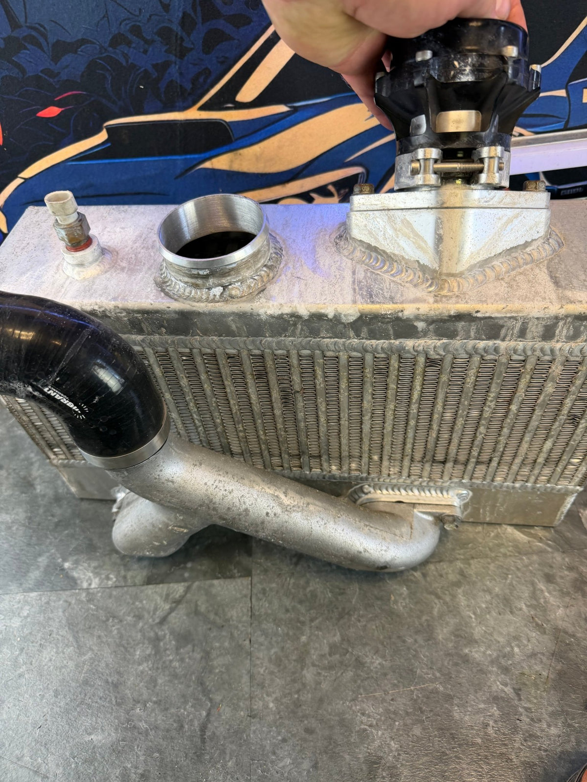 SPEARCO TMIC top mount intercooler w/ TIAL BOV Subaru STi