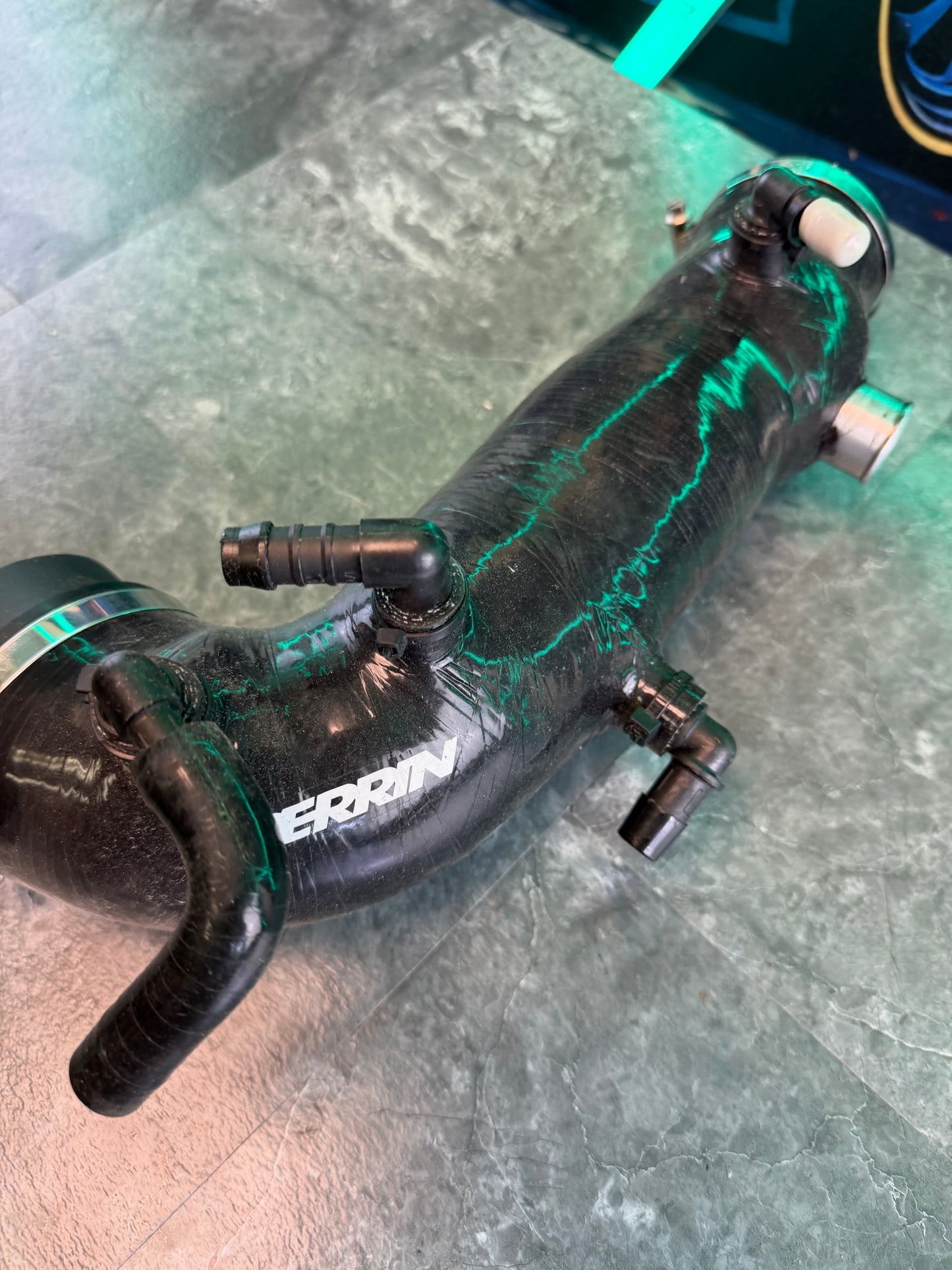 PERRIN v2 black silicone turbo inlet Subaru STi ej257 2.5”