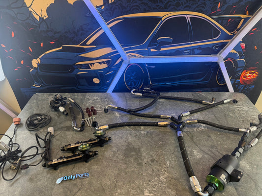 Under hood fuel kit Subaru STi & wrx w/ radium rails , filter , FPD , areomotive FPR and Cobb pre greenspeed flex fuel kit
