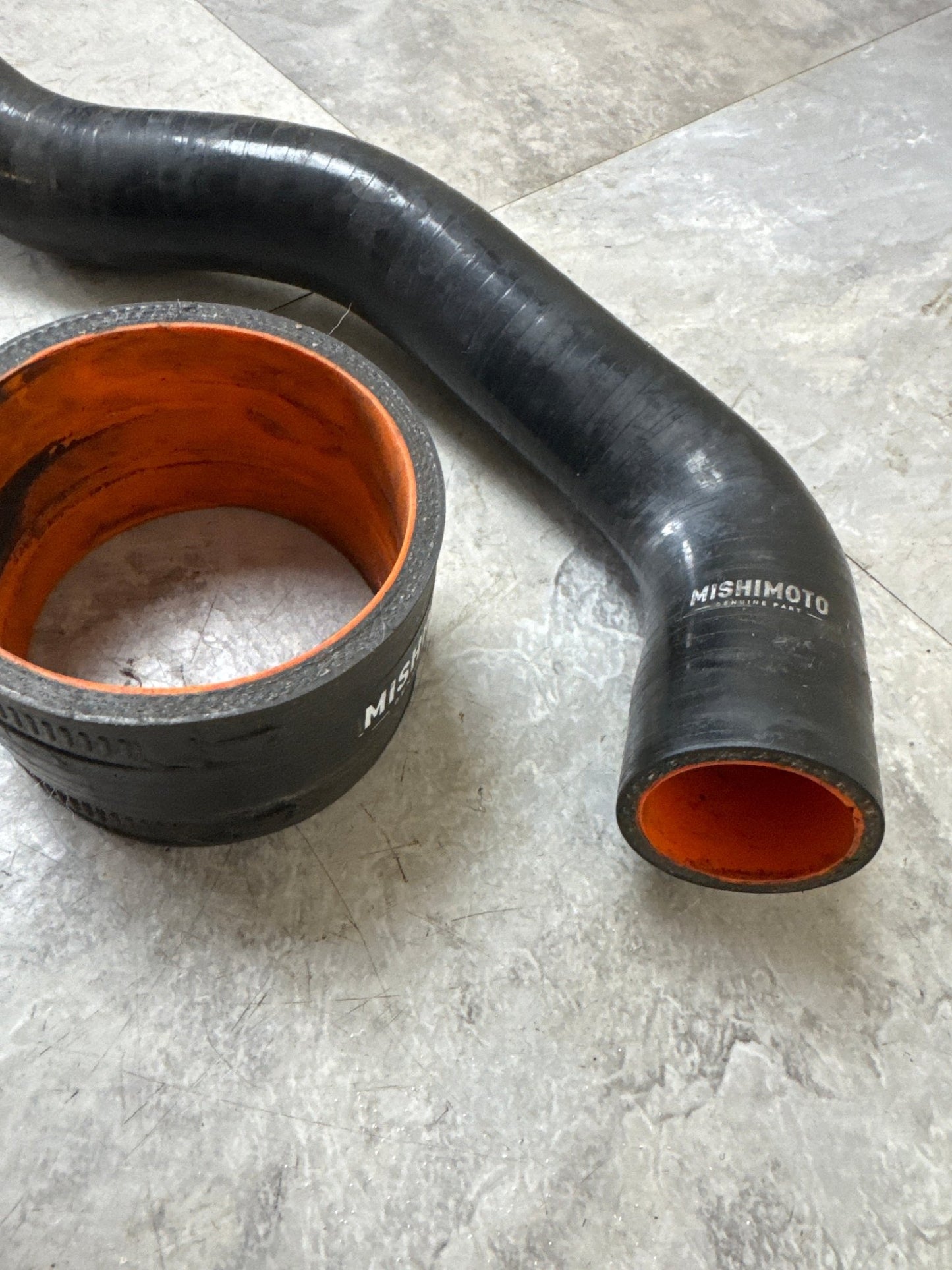 Black MISHIMOTO INCOMPLETE Silicone Intercooler Hoses for Subaru Impreza WRX 2001-2005