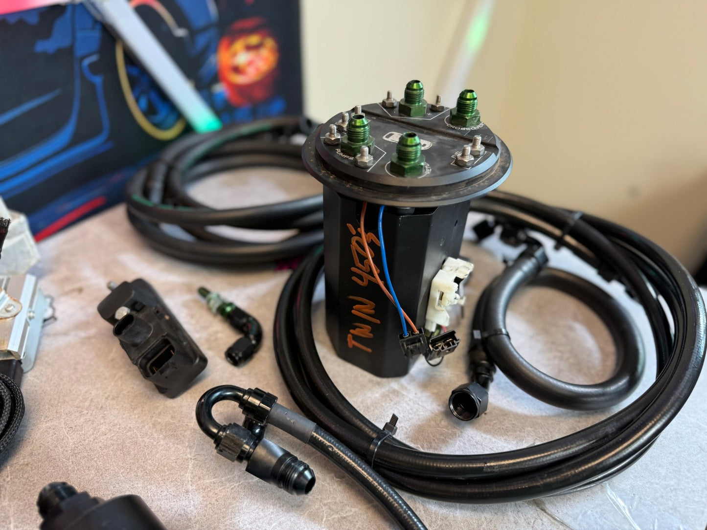 RADIUM ENGINEERING twin walbro fuel pumps & kit 08-14 Subaru STi & wrx 450 LPH TI automotive I - WIRE