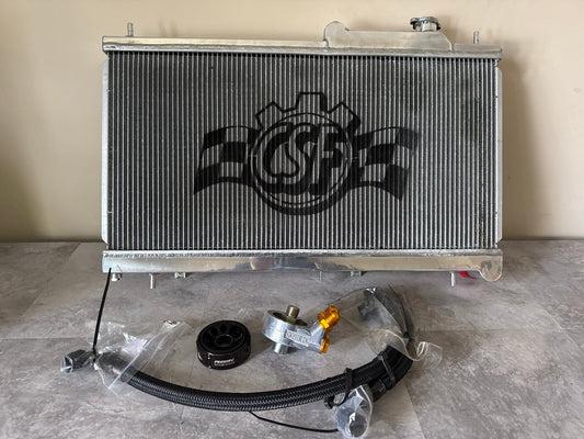 08-14 Subaru WRX / STi & 15 - 21 STi w/ built-in Oil Cooler All-Aluminum Radiator & Custom Greddy Cooler Setup