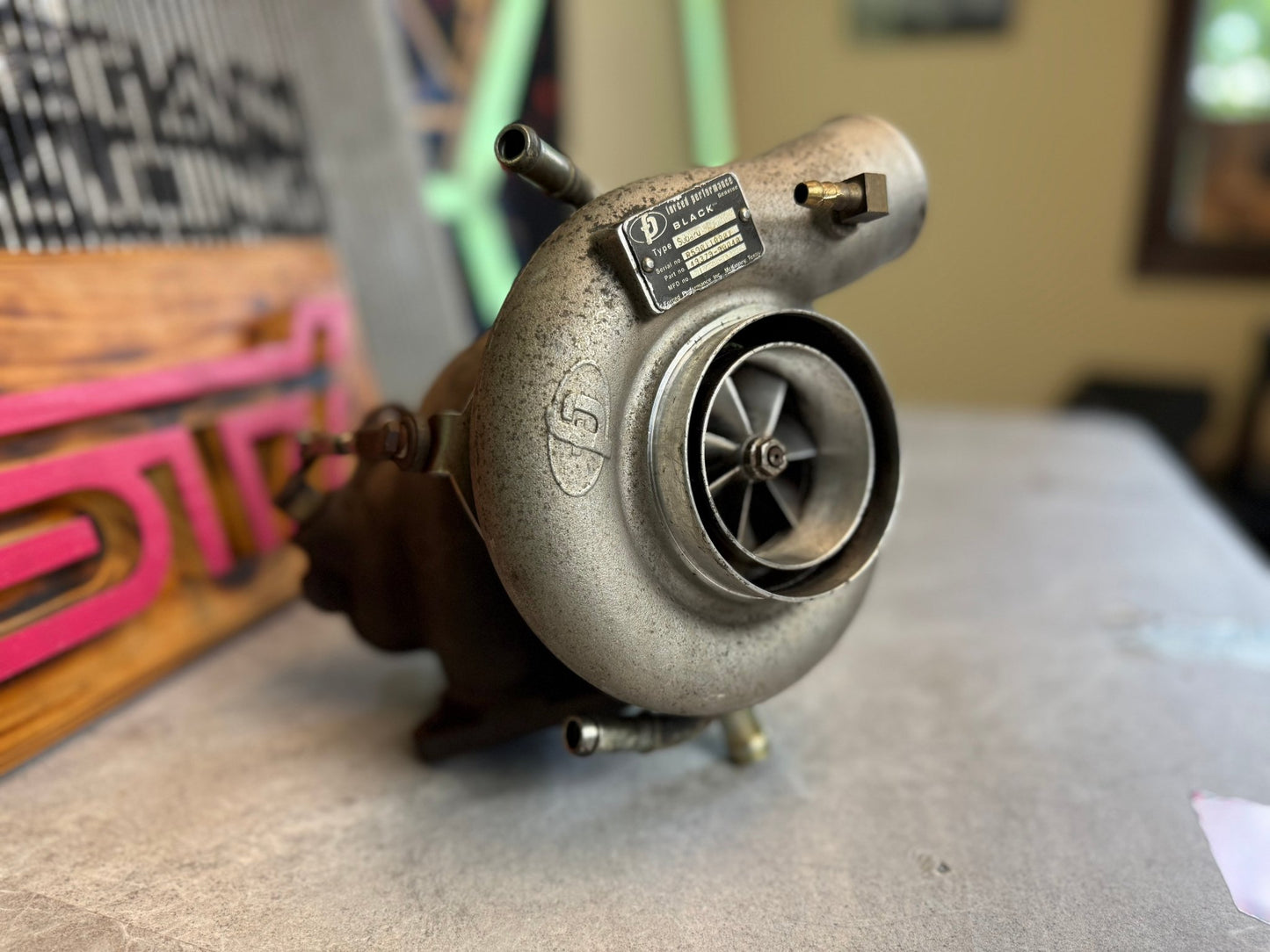 FP “ black “ forced performance stock location turbo for STi & Subaru wrx billet 3” 10cm
