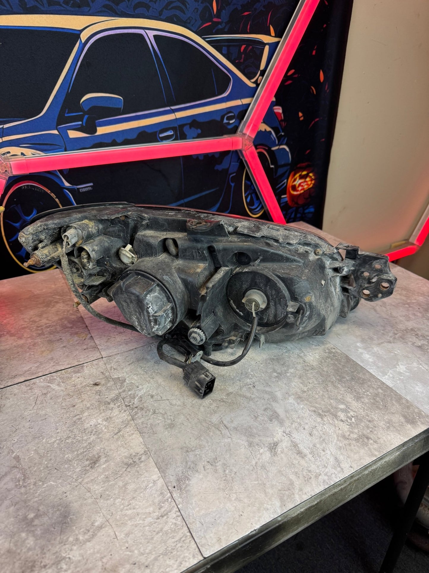 2006-2007 Subaru Impreza WRX STi Aftermarket LED Bar Headlight Pair Assembly B2