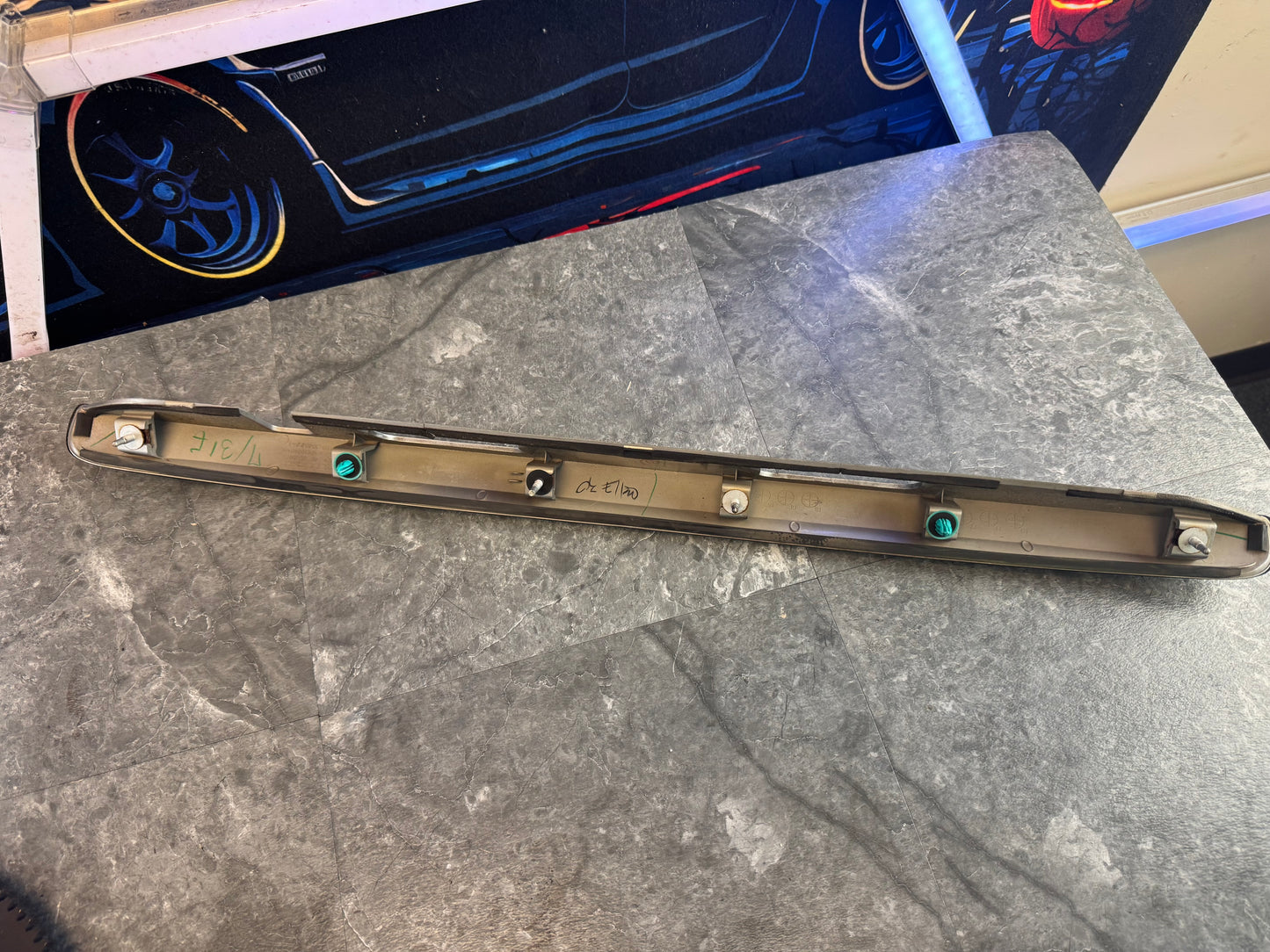 2015-2021 Subaru WRX STi Carbon Fiber Trunk Lid Garnish Trim License Light Panel Silver Underneath