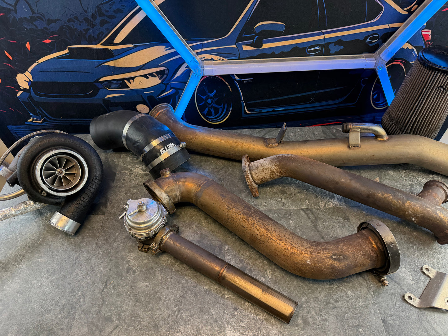 ETS rotated turbo kit 2015 - 2021 Subaru STi 1000 horsepower w/ Garrett 1050 GTX 3584 RS turbo