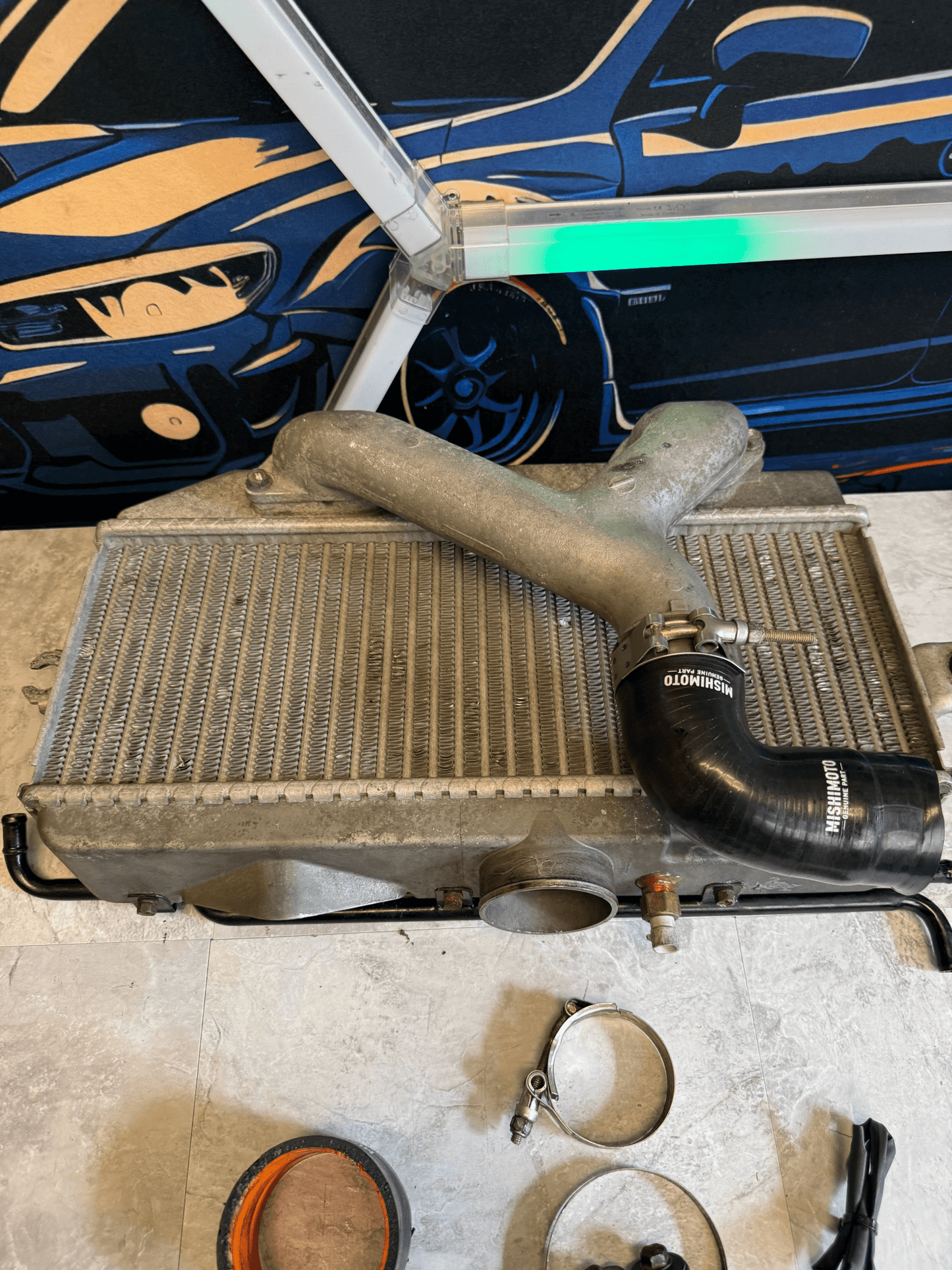 OEM Subaru STi tmic TOP MOUNT INTERCOOLER mishimoto couplers wrx speed density included