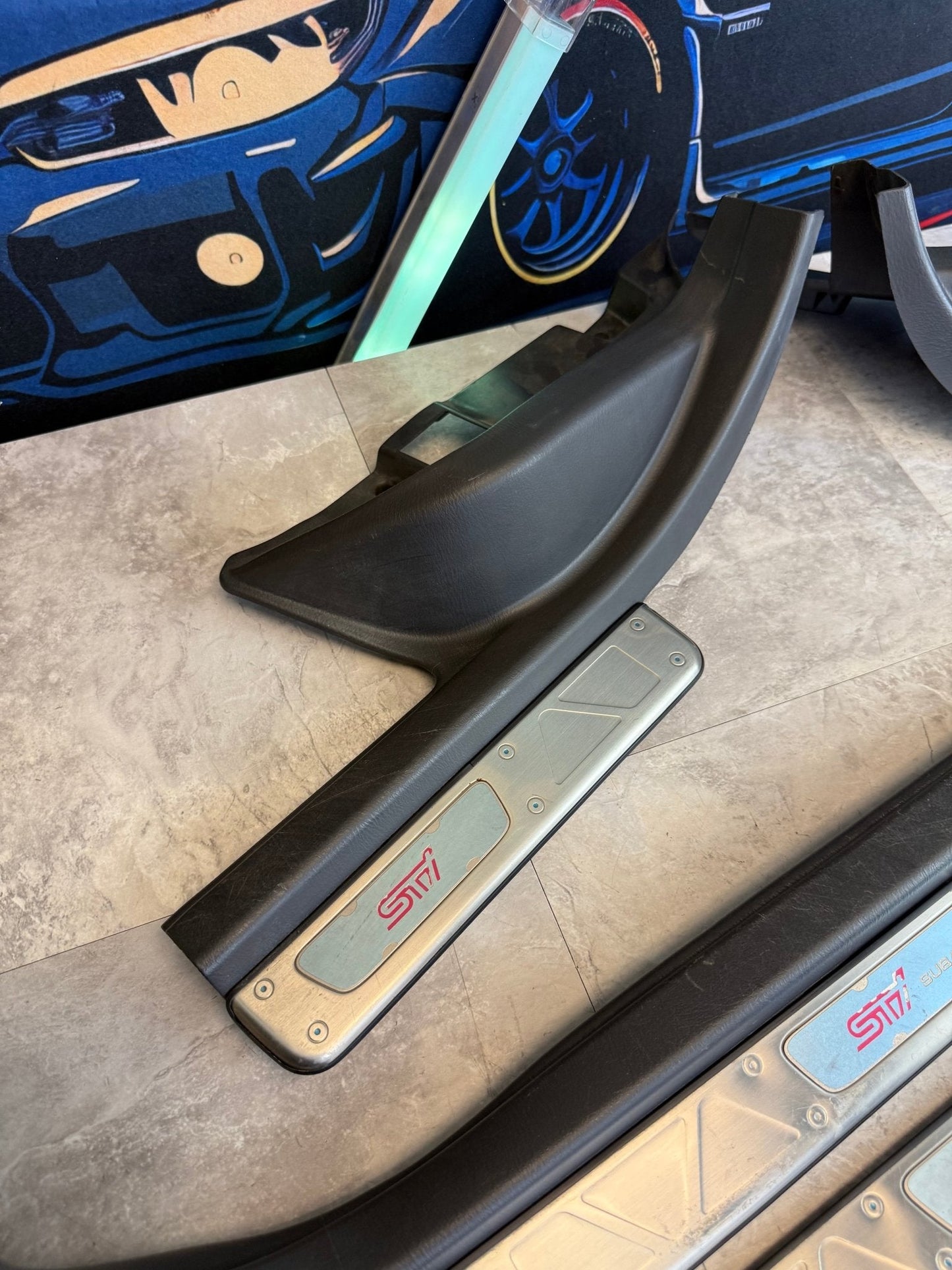 JDM STi 02-07 Subaru STi & WRX / Impreza Sedan Scuff Plates Door Sills