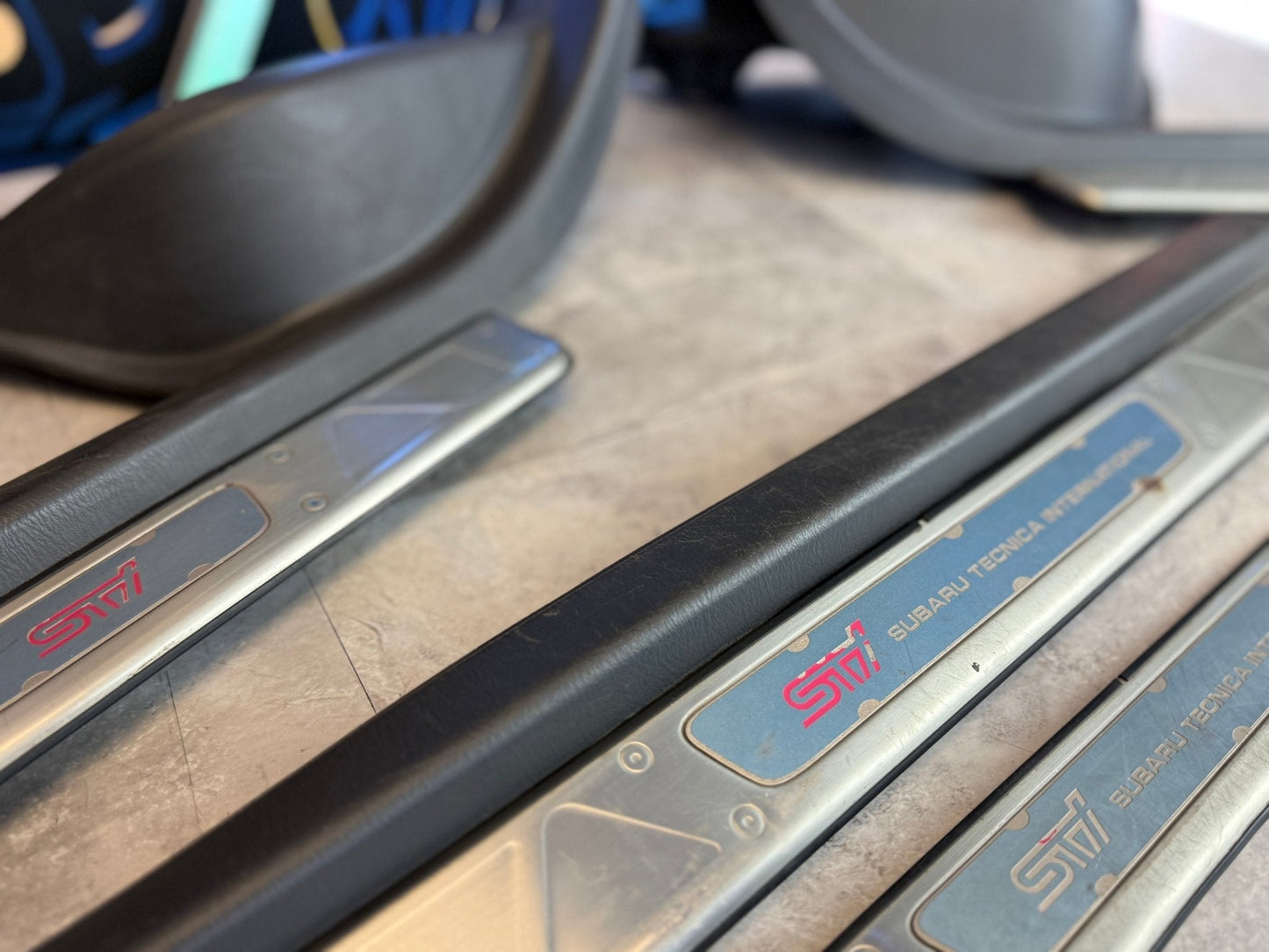 JDM STi 02-07 Subaru STi & WRX / Impreza Sedan Scuff Plates Door Sills