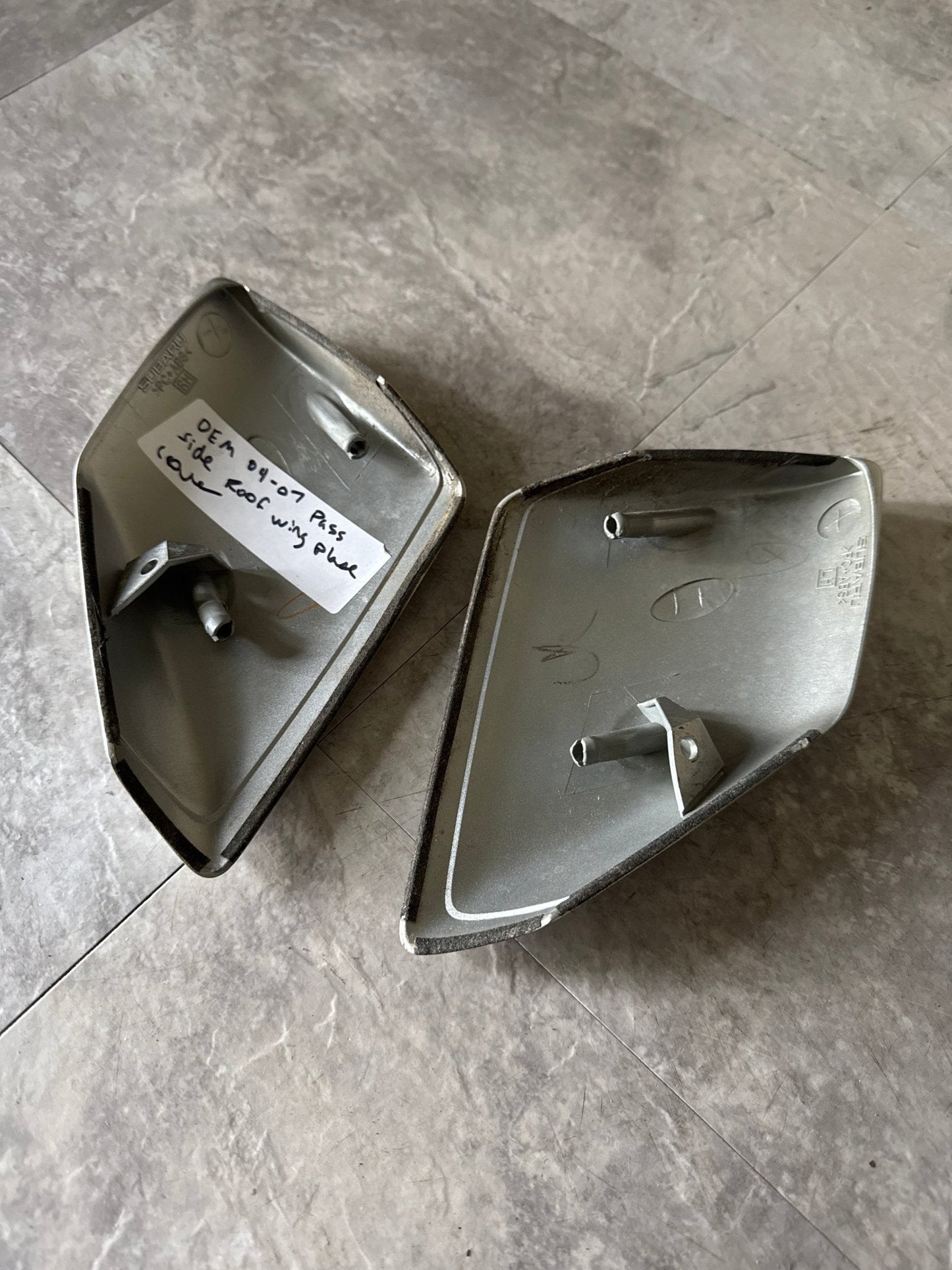 06-07 Subaru STI OEM Roof Vane Wing Covers Silver Grey Metallic SGM