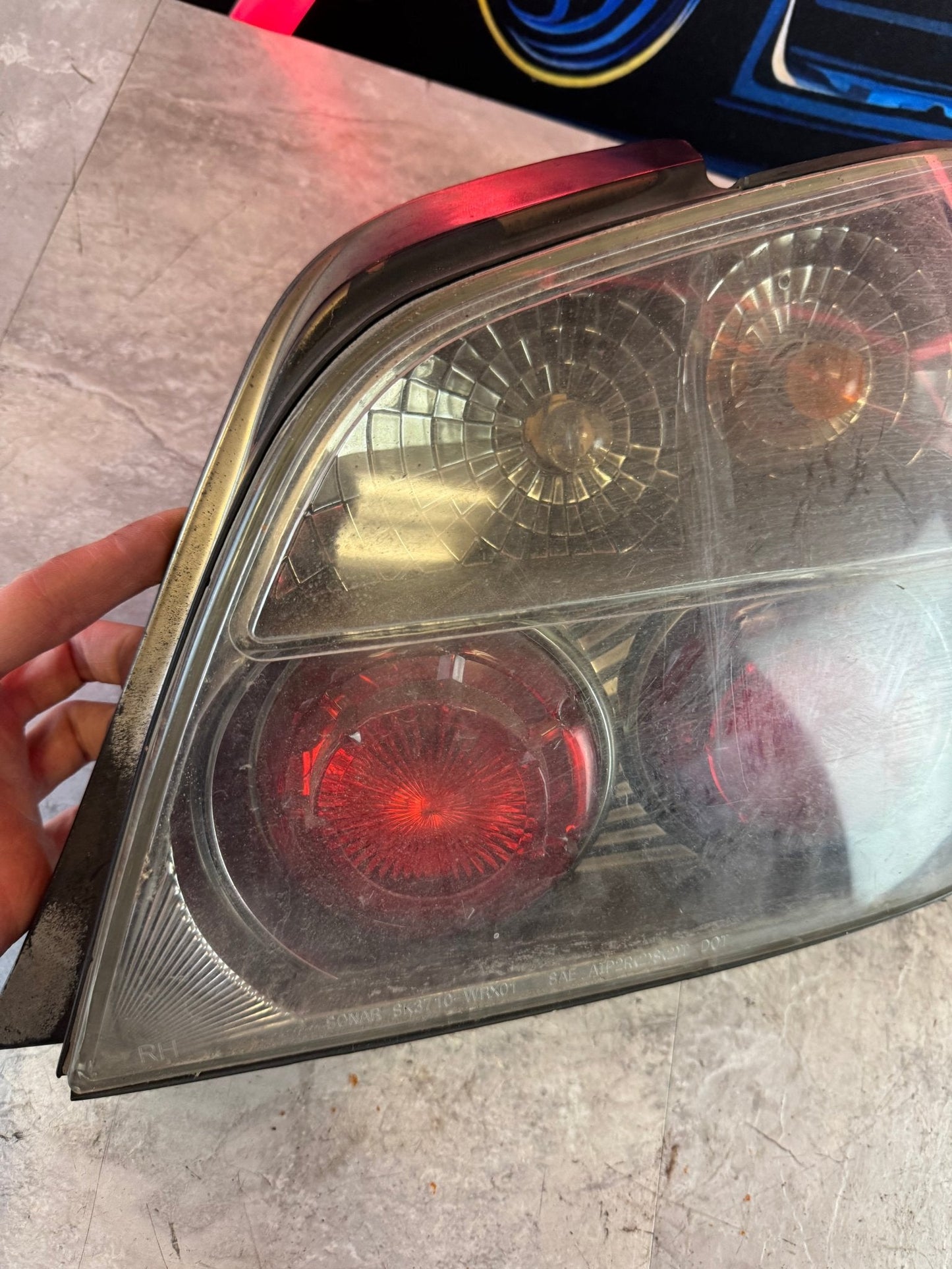 Subaru RH Side Clear Tail Light Assembly 02-03 Subaru Impreza WRX Sedan