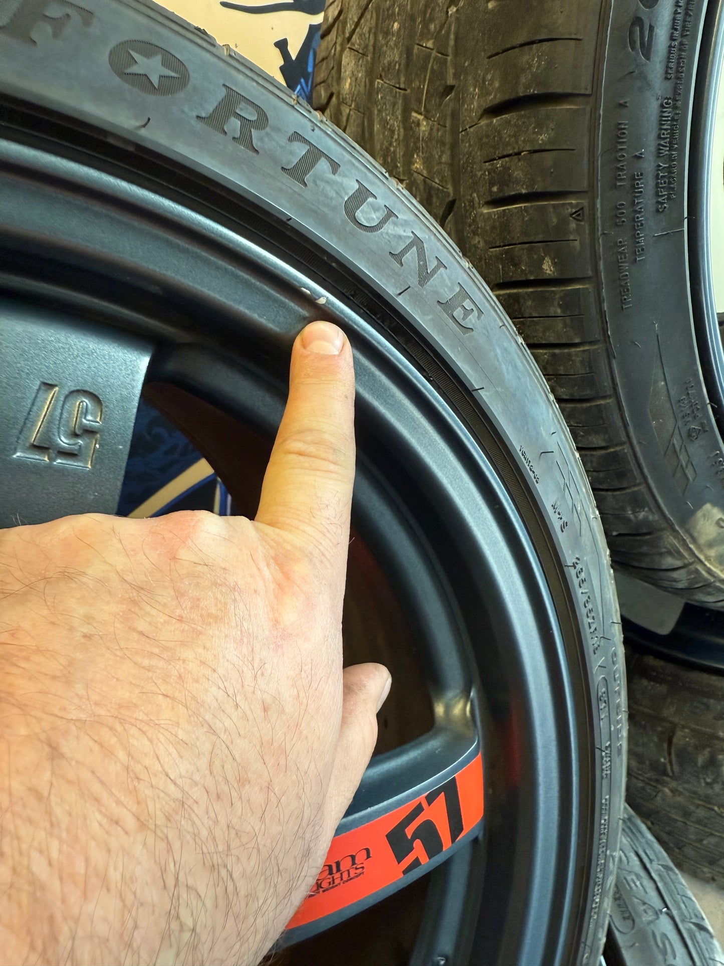 RAYS gramlights gram lights forged wheels & tires Subaru STi 5x114 18x9.5 +22 w/ 265/35zr18 tires