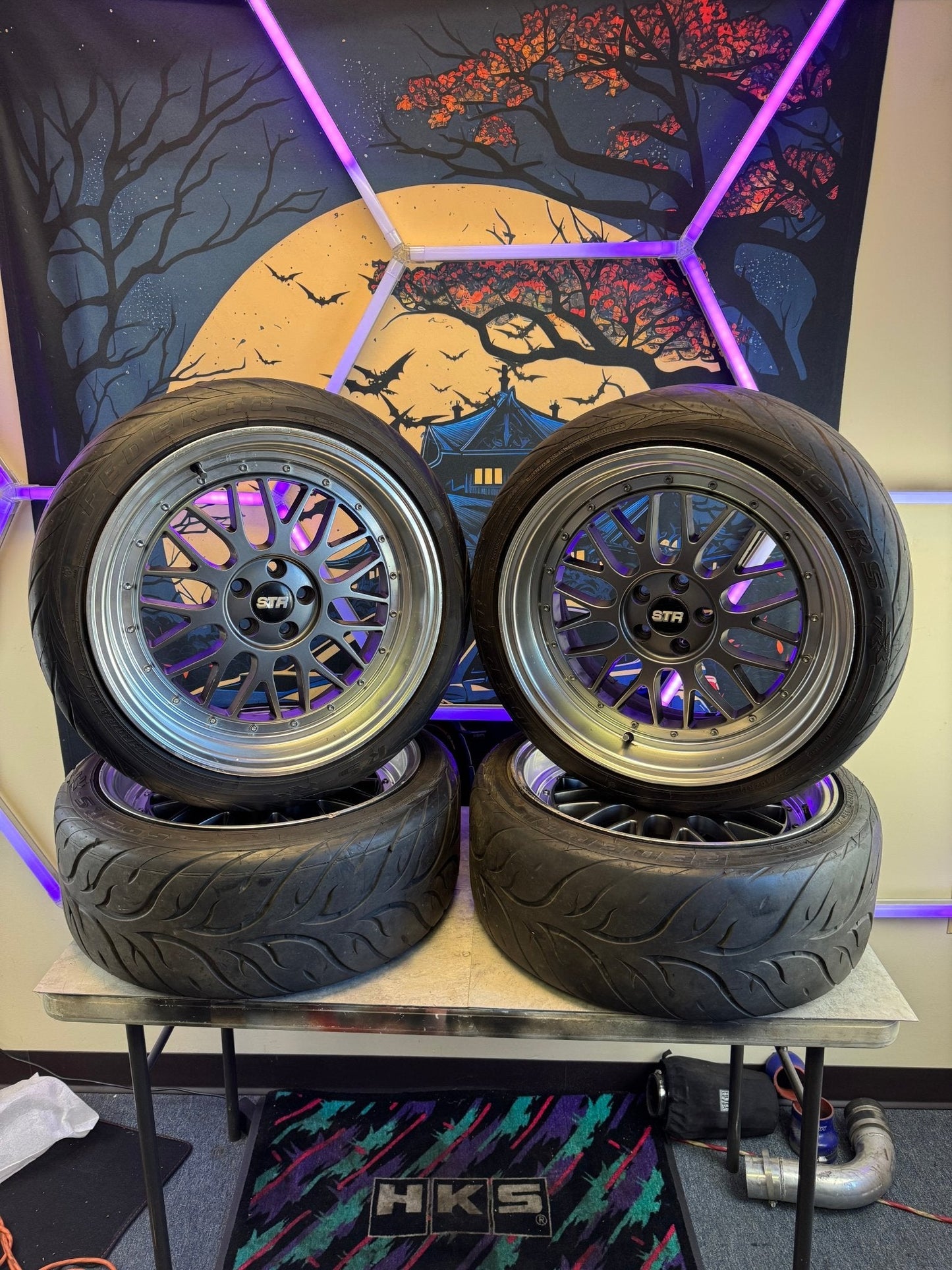 STR Racing Wheels BBS Style STR Racing 601 With Federal 595RS-RR Racing Tires 5x100 18x8.5 +30