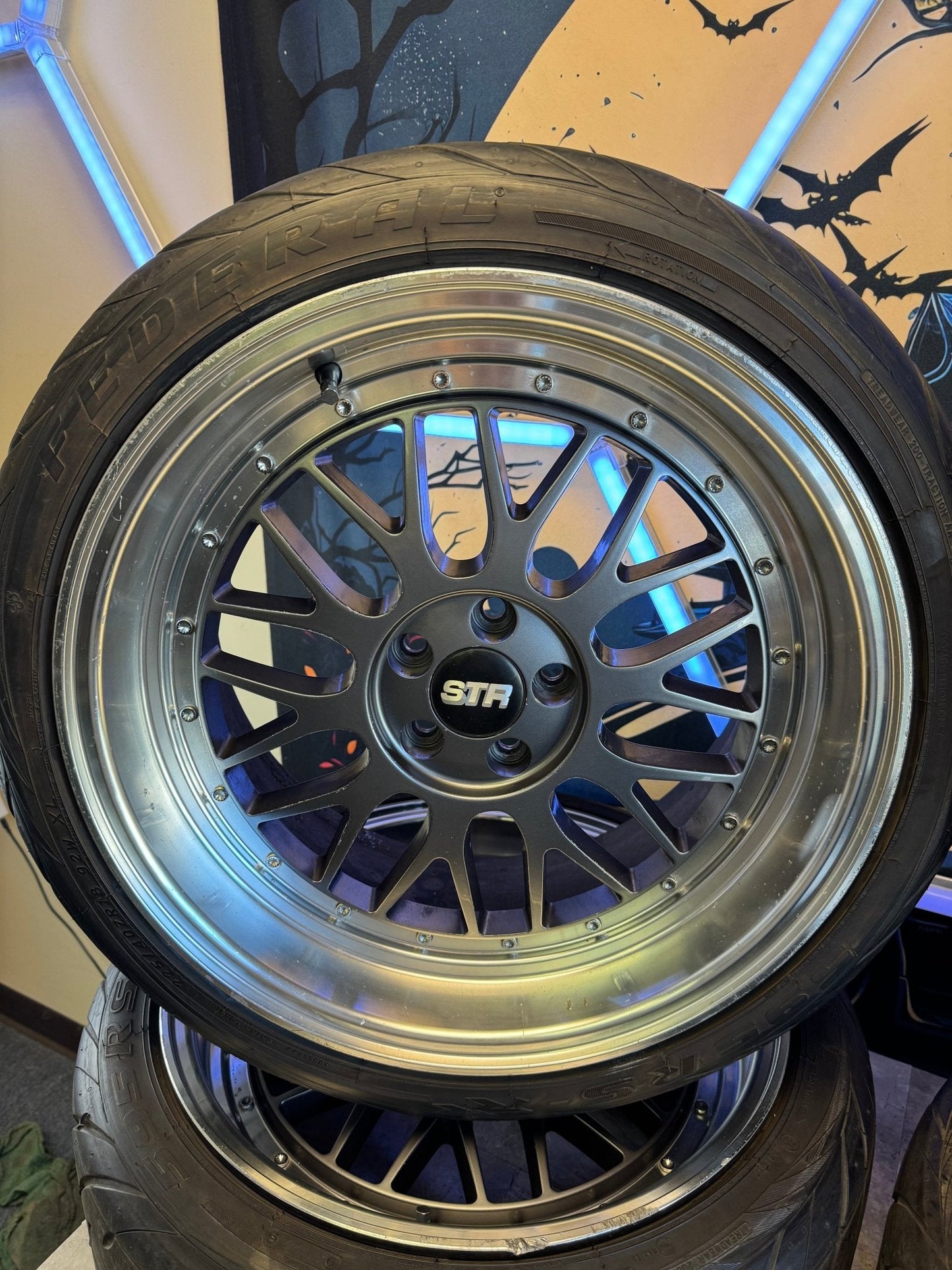 STR Racing Wheels BBS Style STR Racing 601 With Federal 595RS-RR Racing Tires 5x100 18x8.5 +30