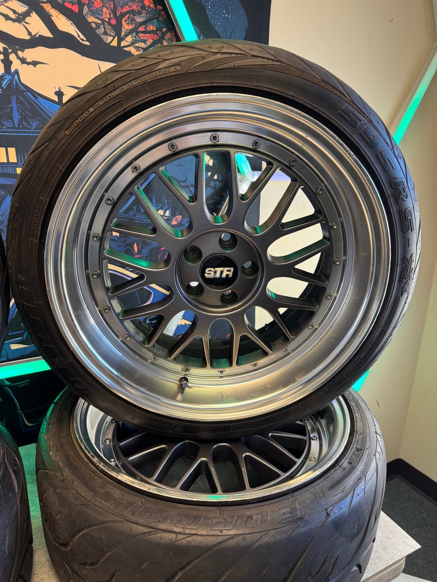 STR Racing Wheels BBS Style STR Racing 601 With Federal 595RS-RR Racing Tires 5x100 18x8.5 +30