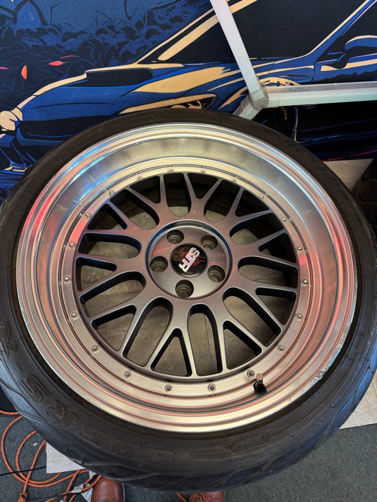 STR Racing Wheels BBS Style STR Racing 601 With Federal 595RS-RR Racing Tires 5x100 18x8.5 +30