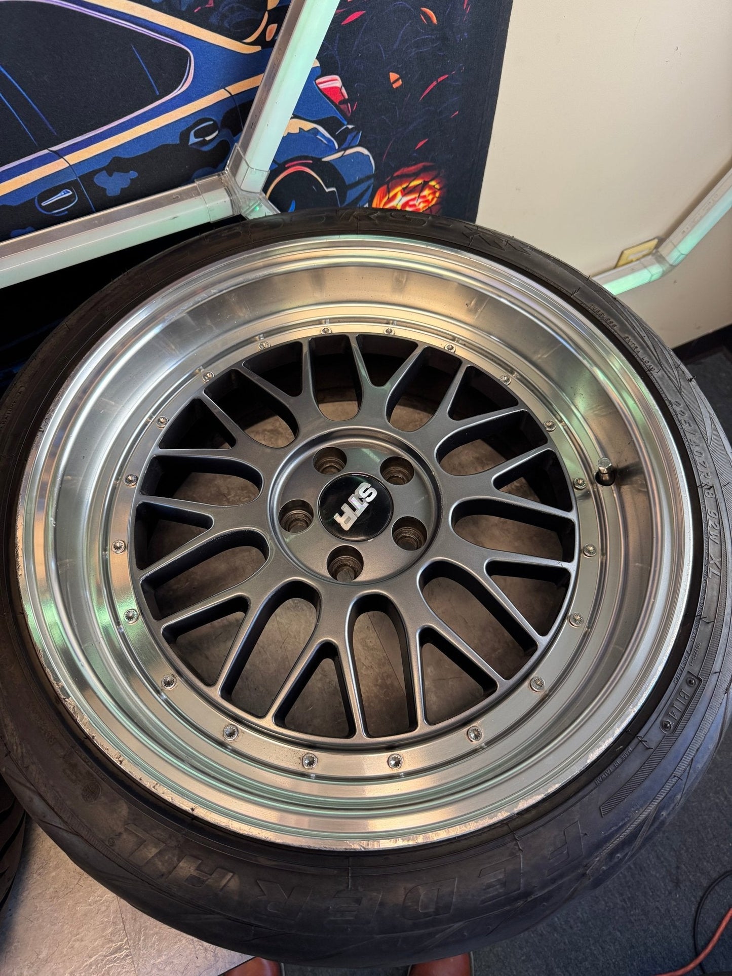 STR Racing Wheels BBS Style STR Racing 601 With Federal 595RS-RR Racing Tires 5x100 18x8.5 +30