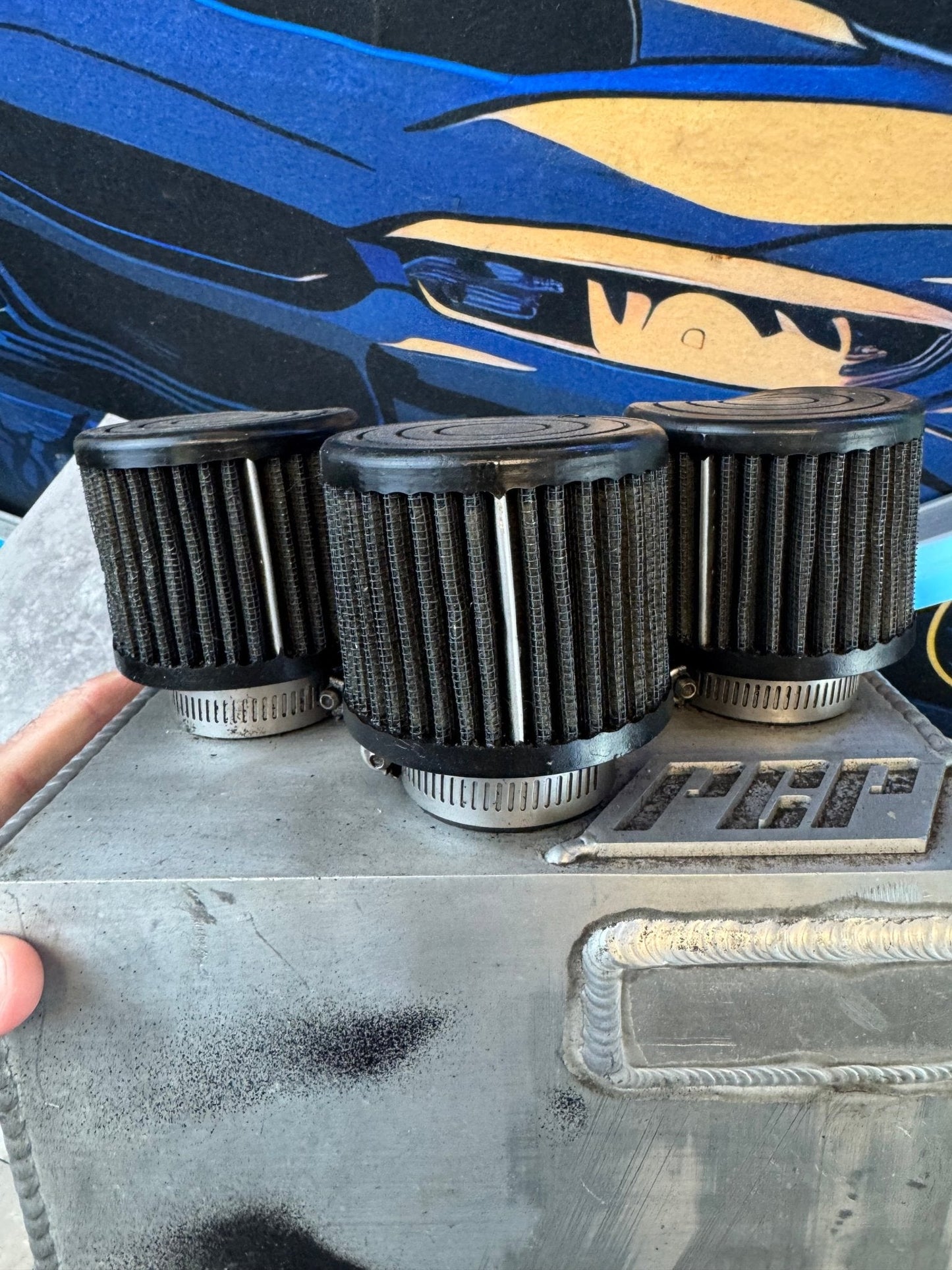 Custom PCV System Oil Catch Can With Braided Lines With Fittings