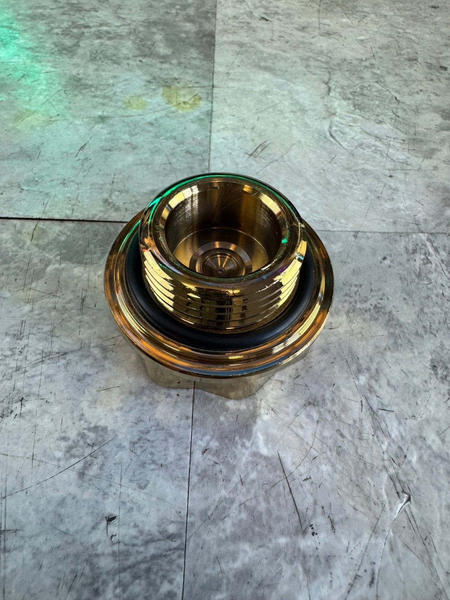 Aluminum Oil Fill Cap Gold Polish Finished For Subaru