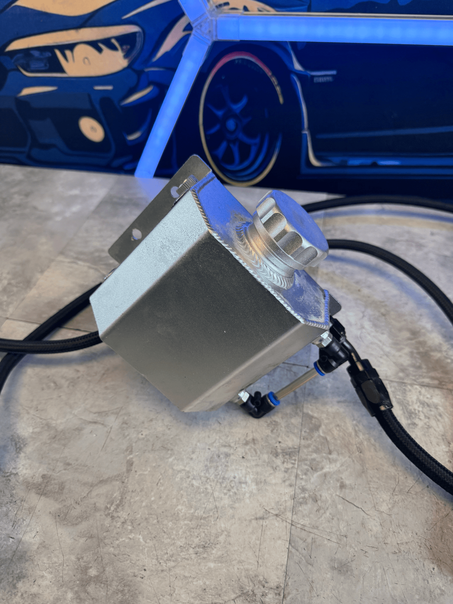 Universal Aluminum Coolant Overflow Reservoir With Hoses N5