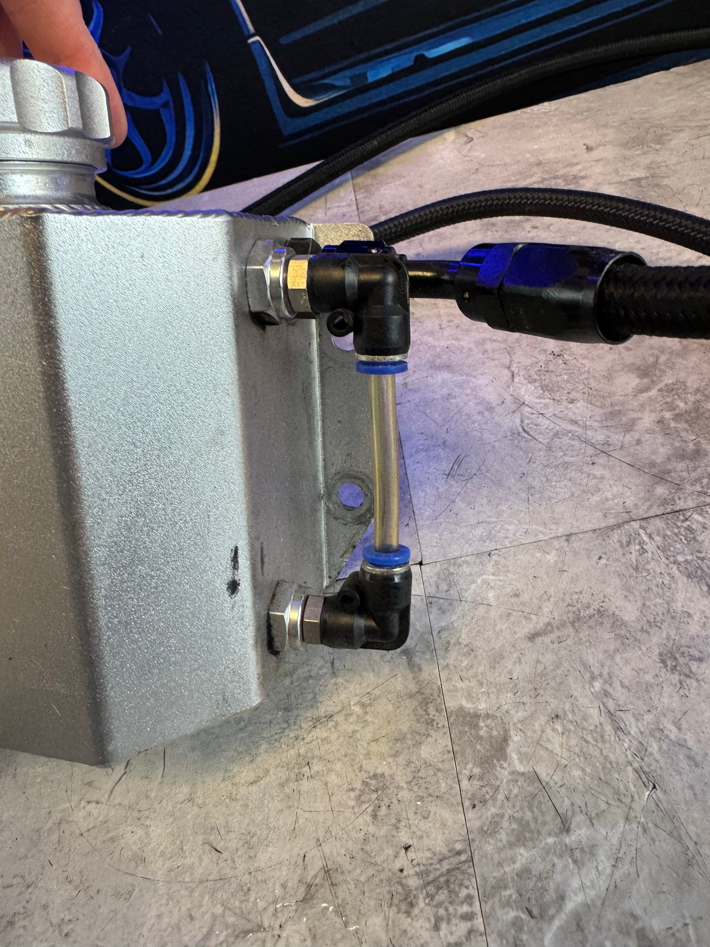 Universal Aluminum Coolant Overflow Reservoir With Hoses N5