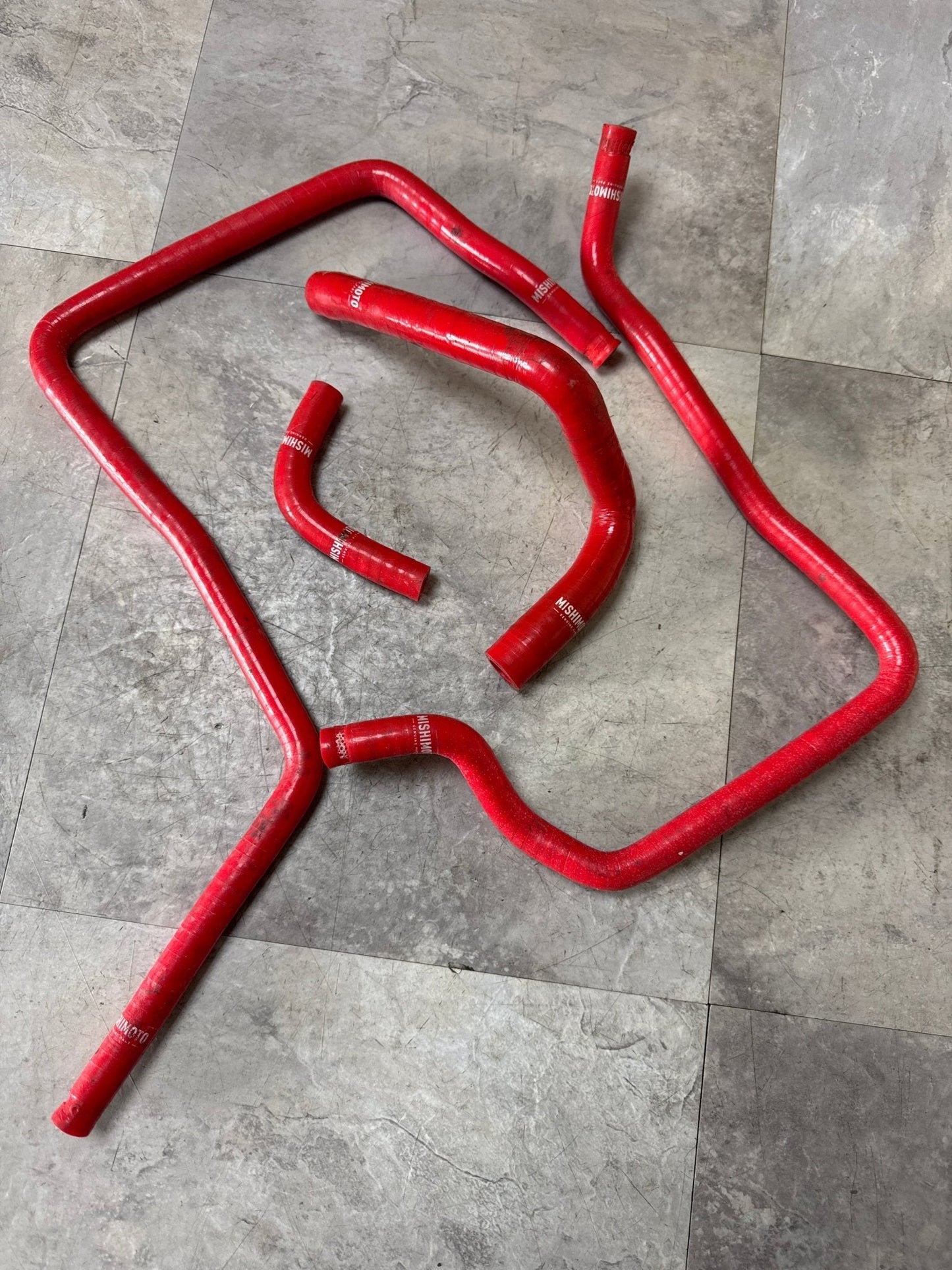 2001-2005 Subaru Impreza WRX Red Mishimoto Incomplete Silicone Ancillary Hose Kit (4/7)