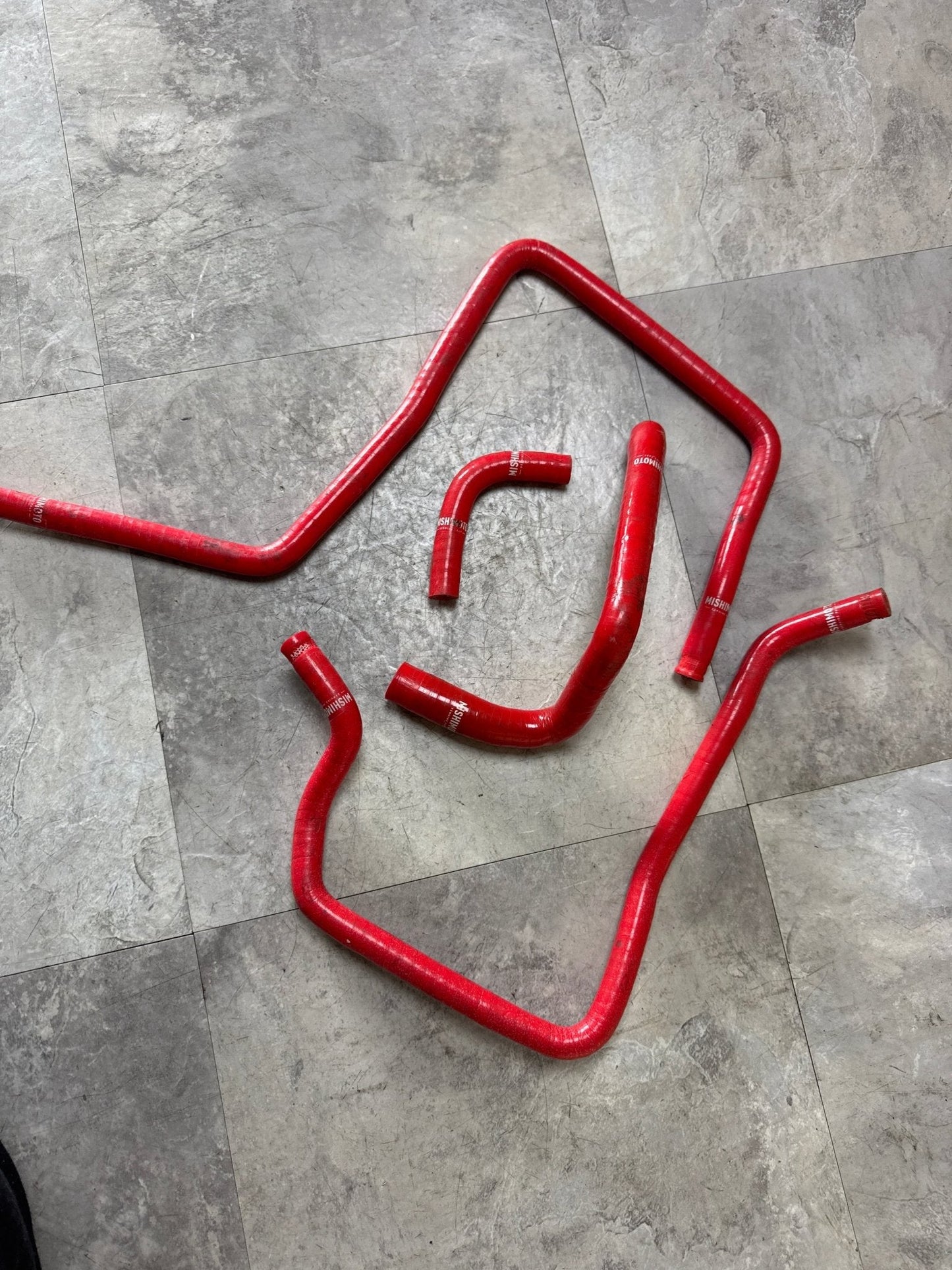 2001-2005 Subaru Impreza WRX Red Mishimoto Incomplete Silicone Ancillary Hose Kit (4/7)