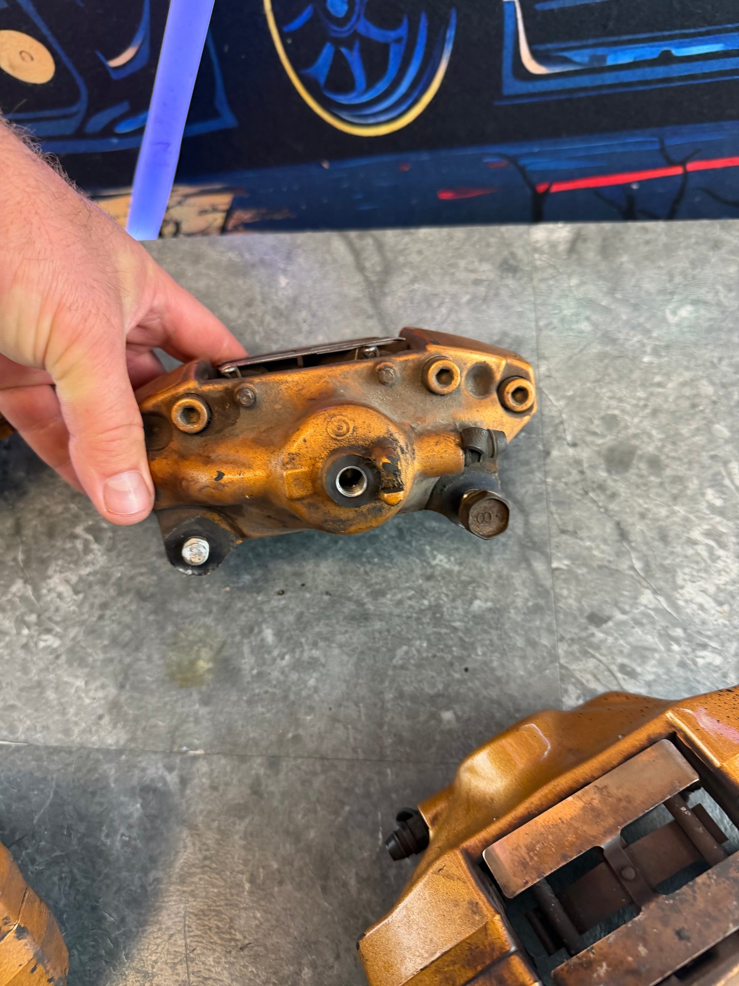 Subaru STi 2004 - 2007 STi oem authentic gold brembo brake calipers ( wrx swap ) NEED REPAIRED