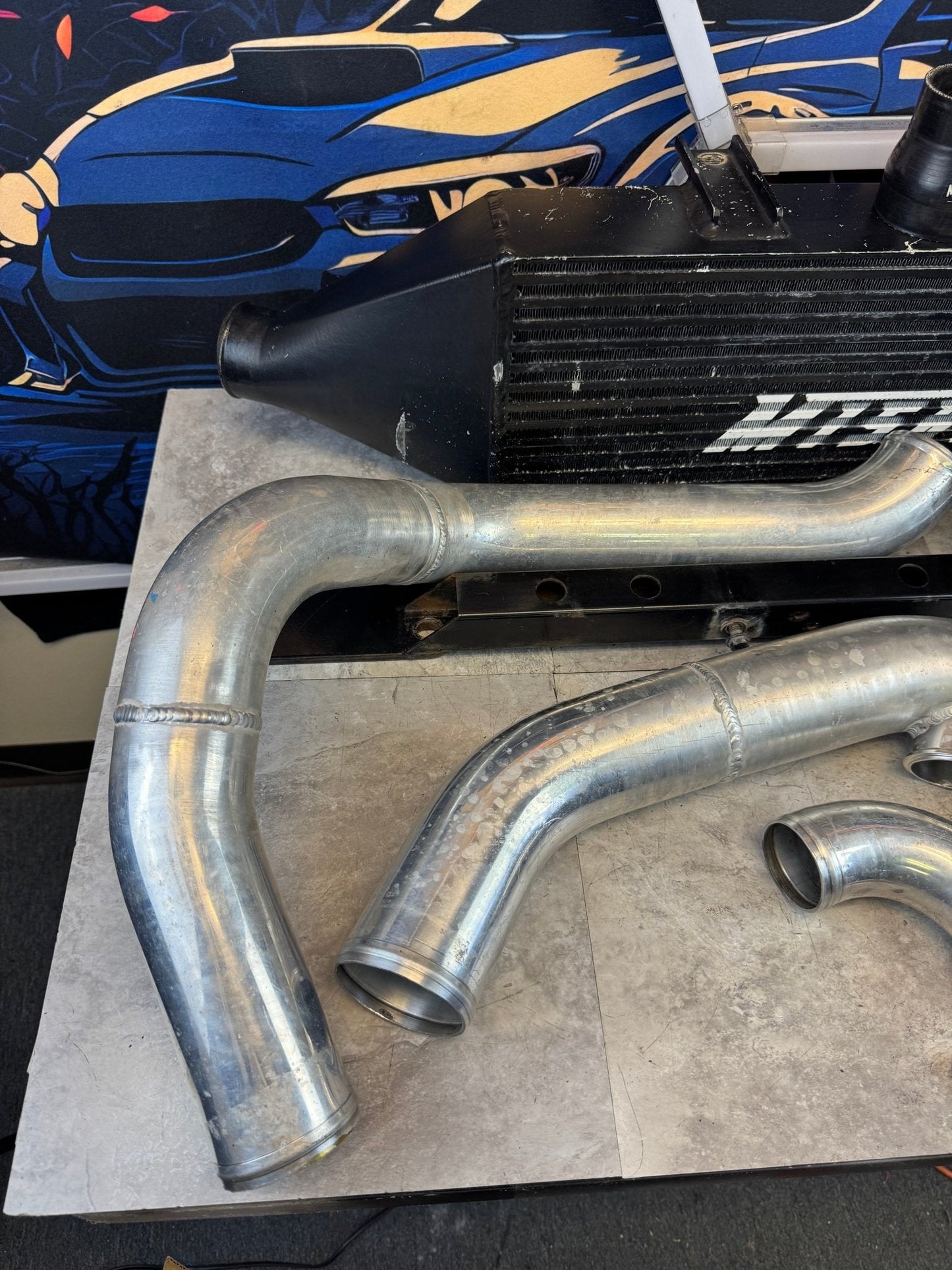 2002-2007 WRX / 2004-2007 STi Mishimoto Front Mount Intercooler Kit With Speed Density For Rotated Turbo 3.5" Core / O5