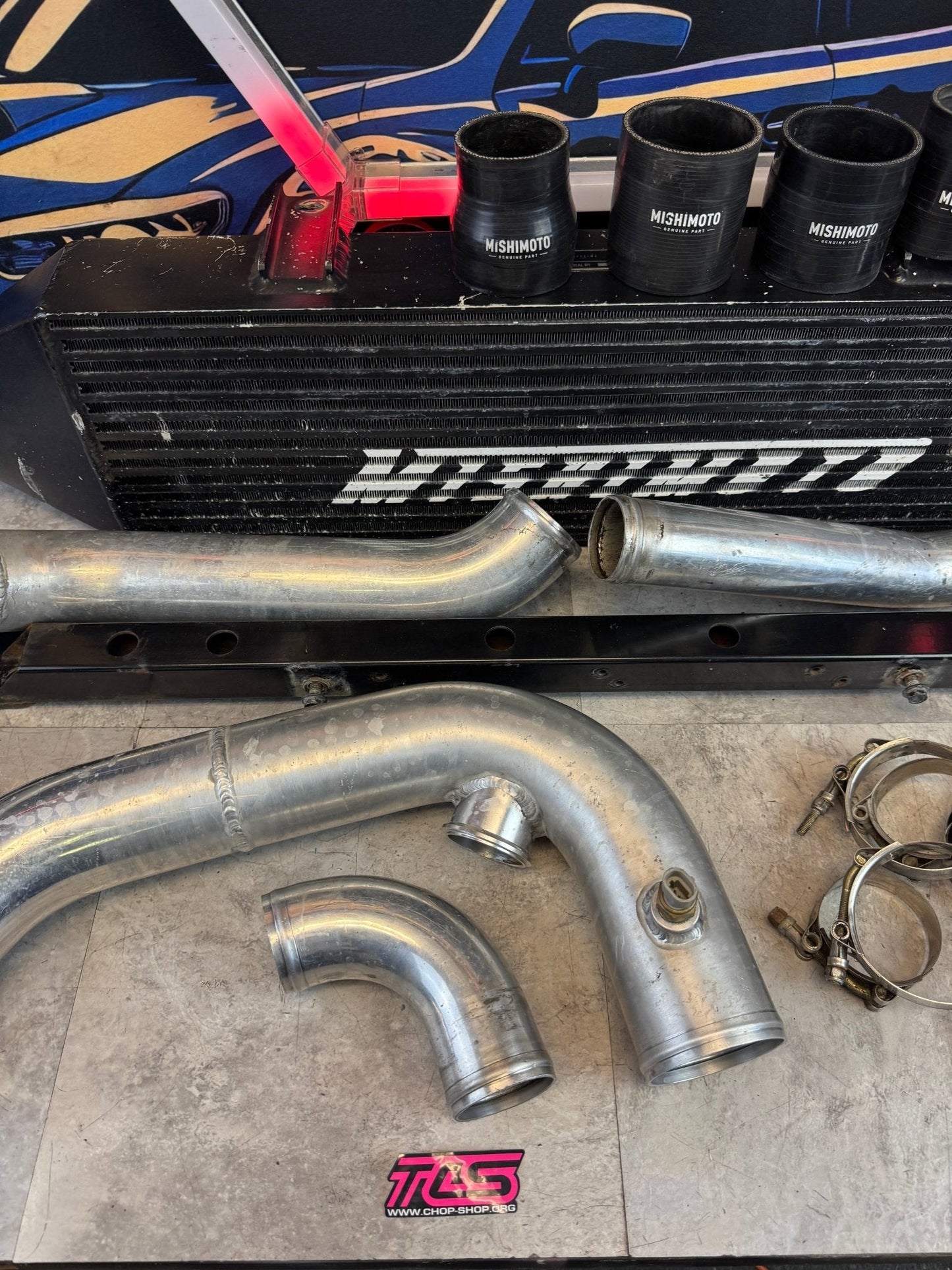 2002-2007 WRX / 2004-2007 STi Mishimoto Front Mount Intercooler Kit With Speed Density For Rotated Turbo 3.5" Core / O5