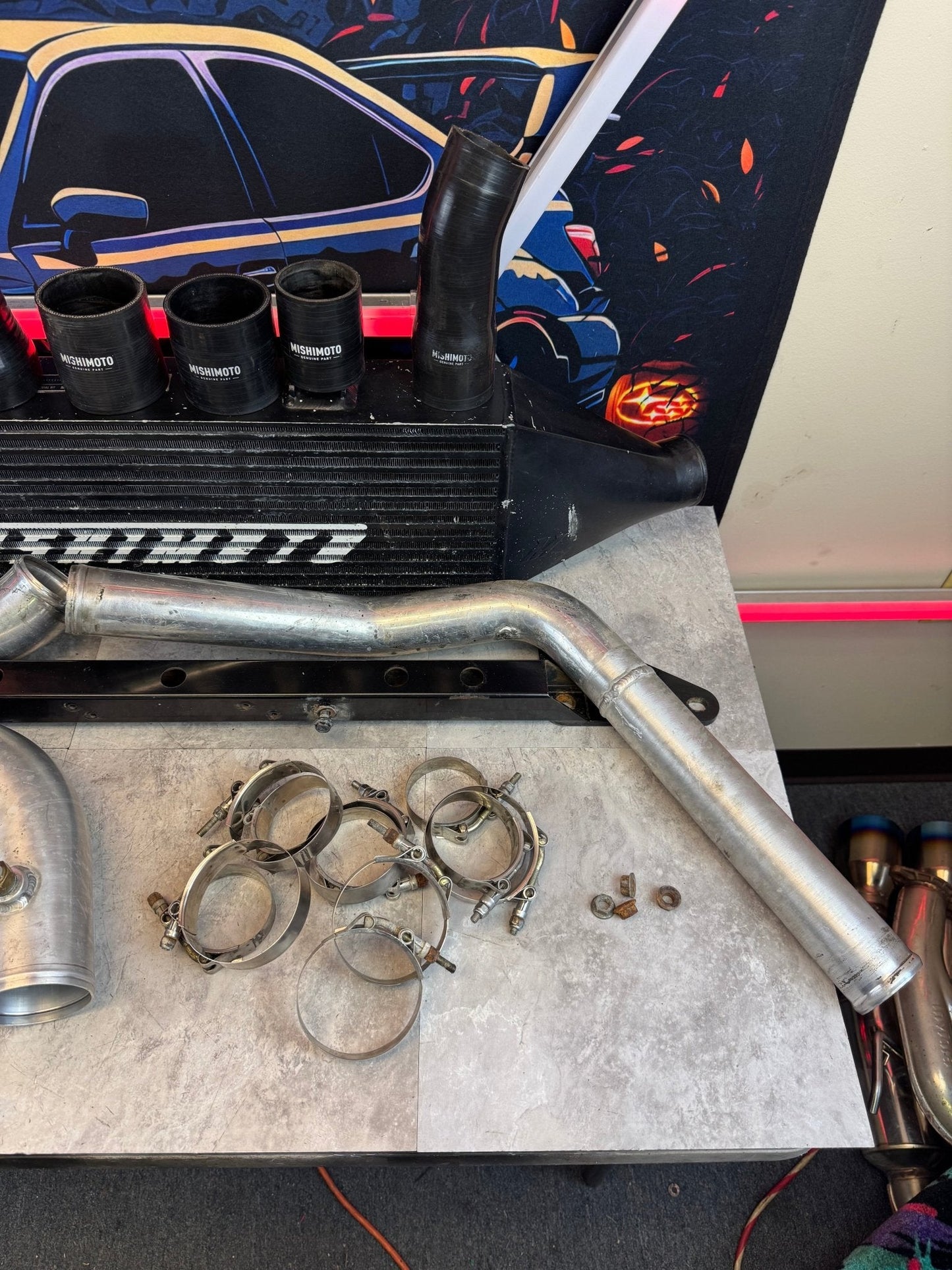 2002-2007 WRX / 2004-2007 STi Mishimoto Front Mount Intercooler Kit With Speed Density For Rotated Turbo 3.5" Core / O5